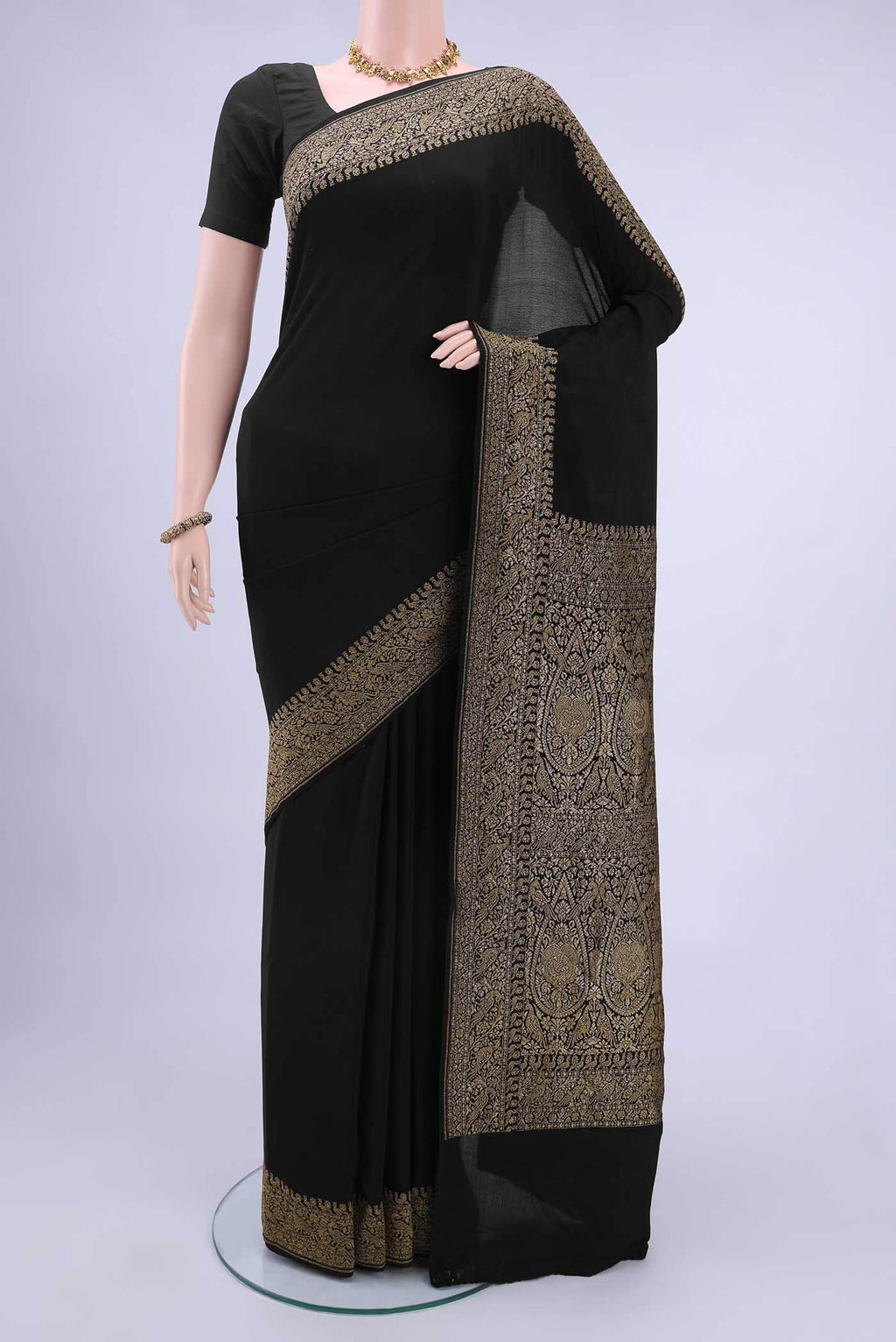 Black Banarasi Georgette Saree