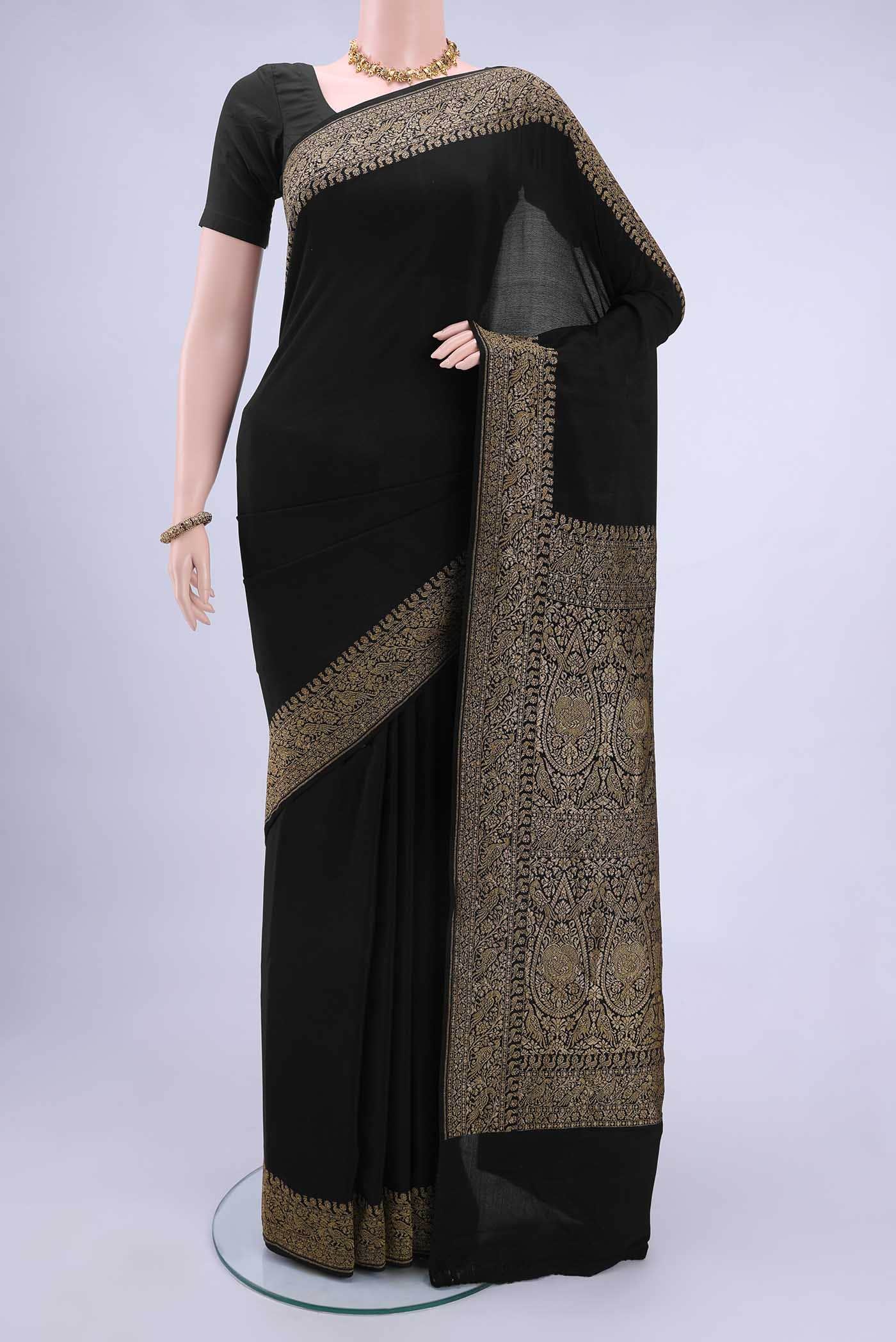 Black Banarasi Georgette Saree