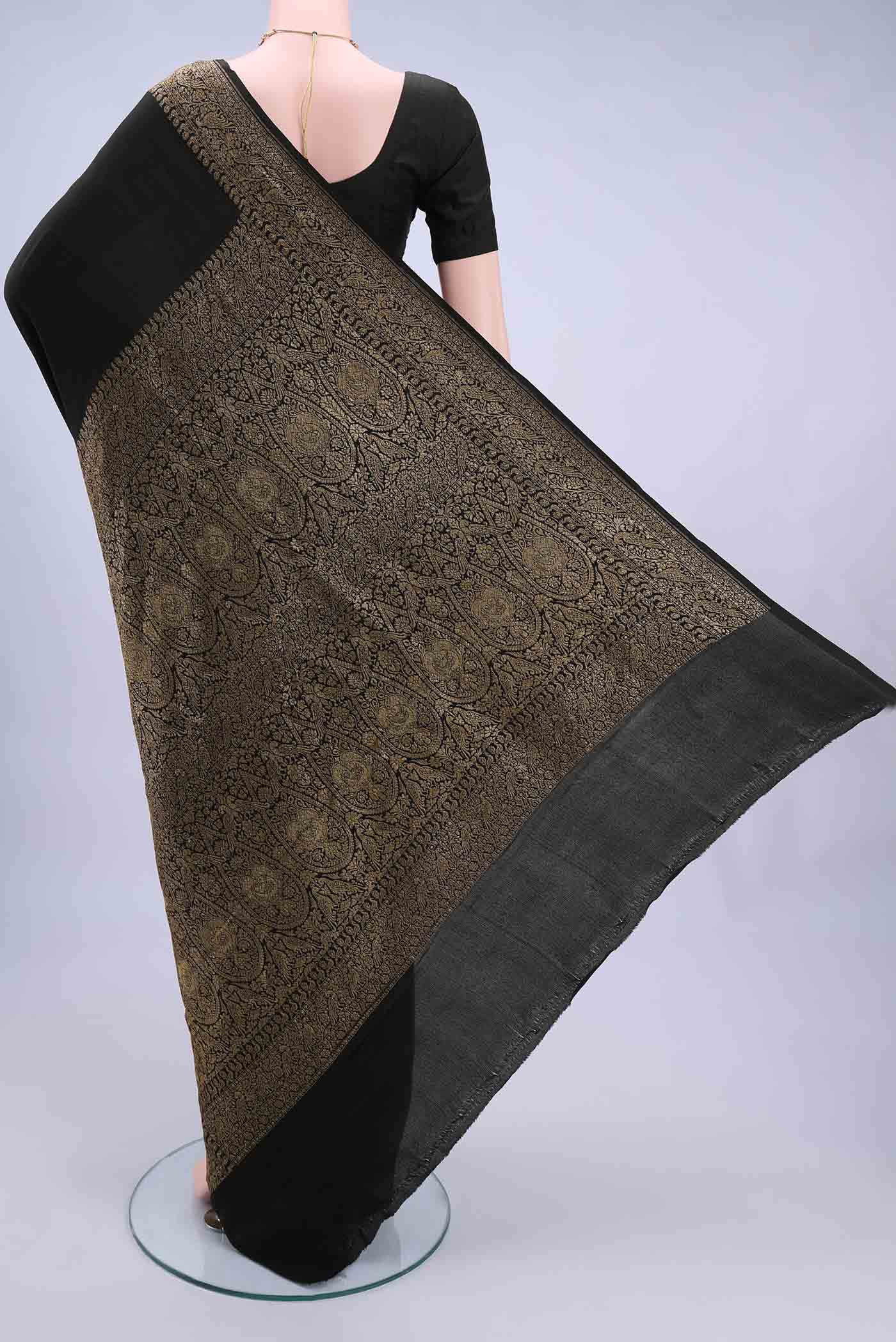 Black Banarasi Georgette Saree