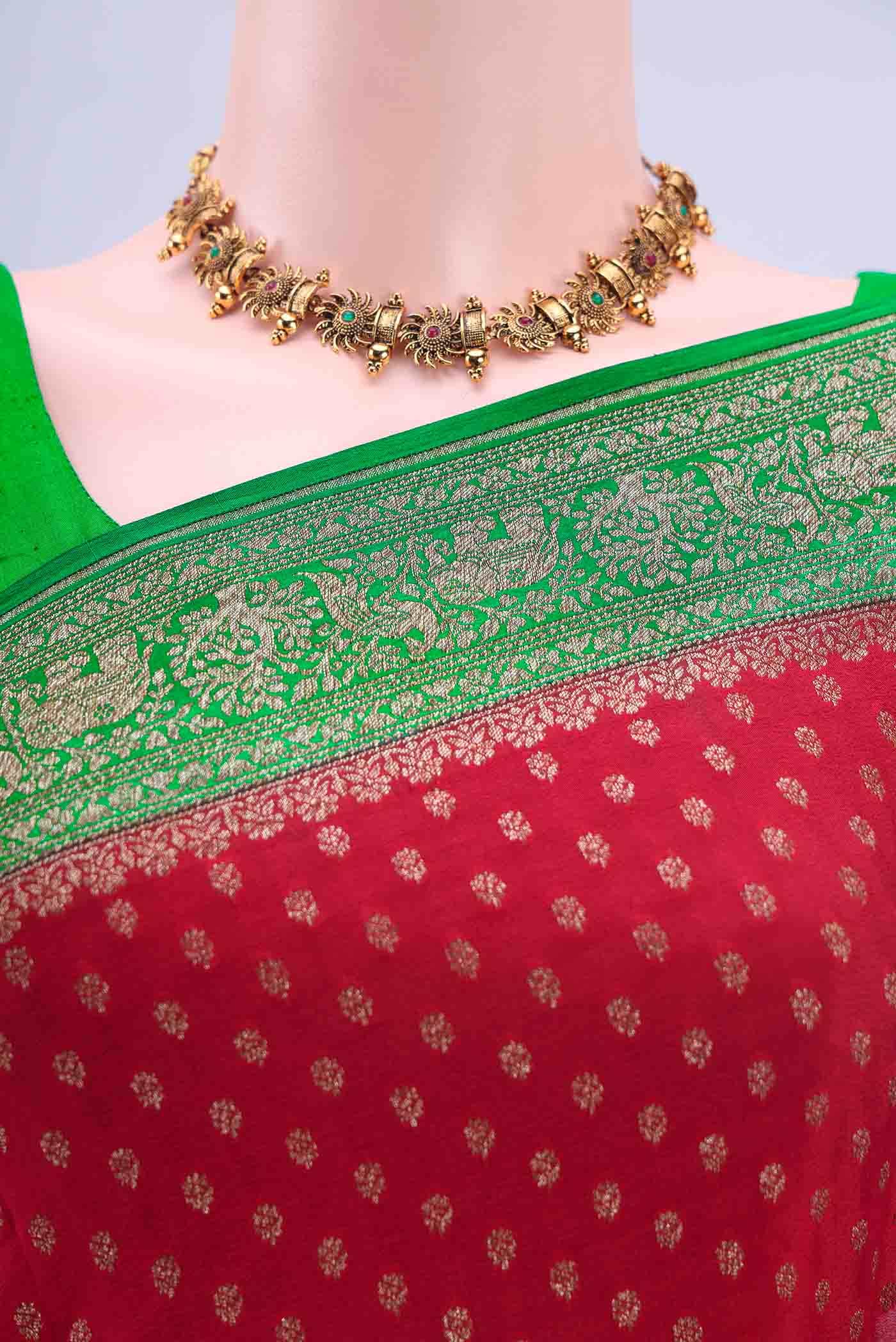 Red Banarasi Georgette Saree