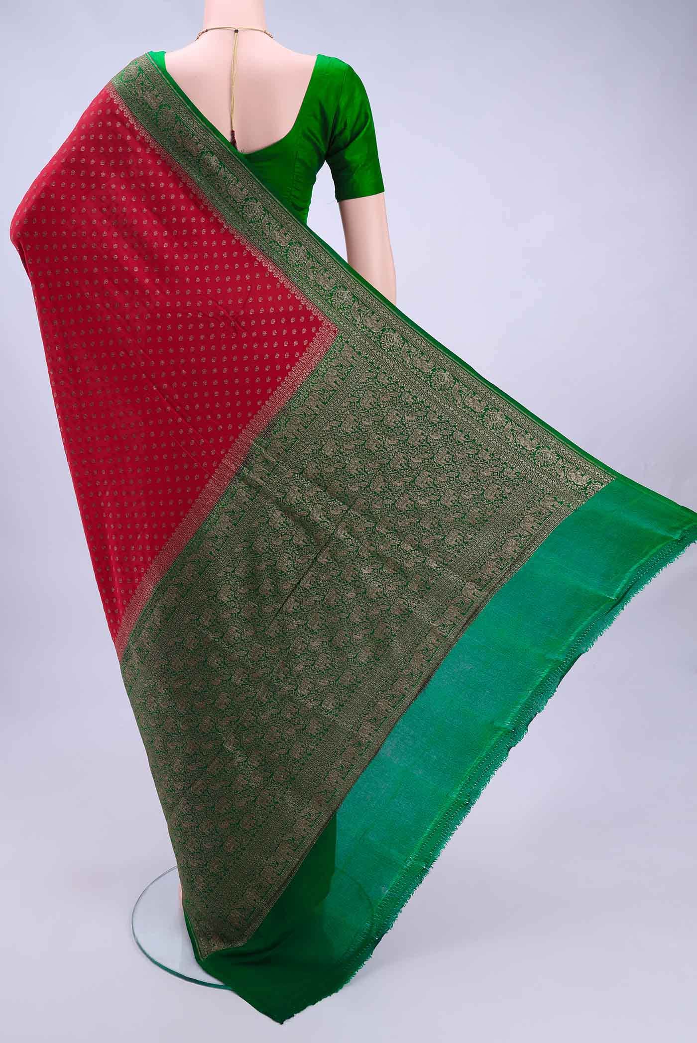 Red Banarasi Georgette Saree