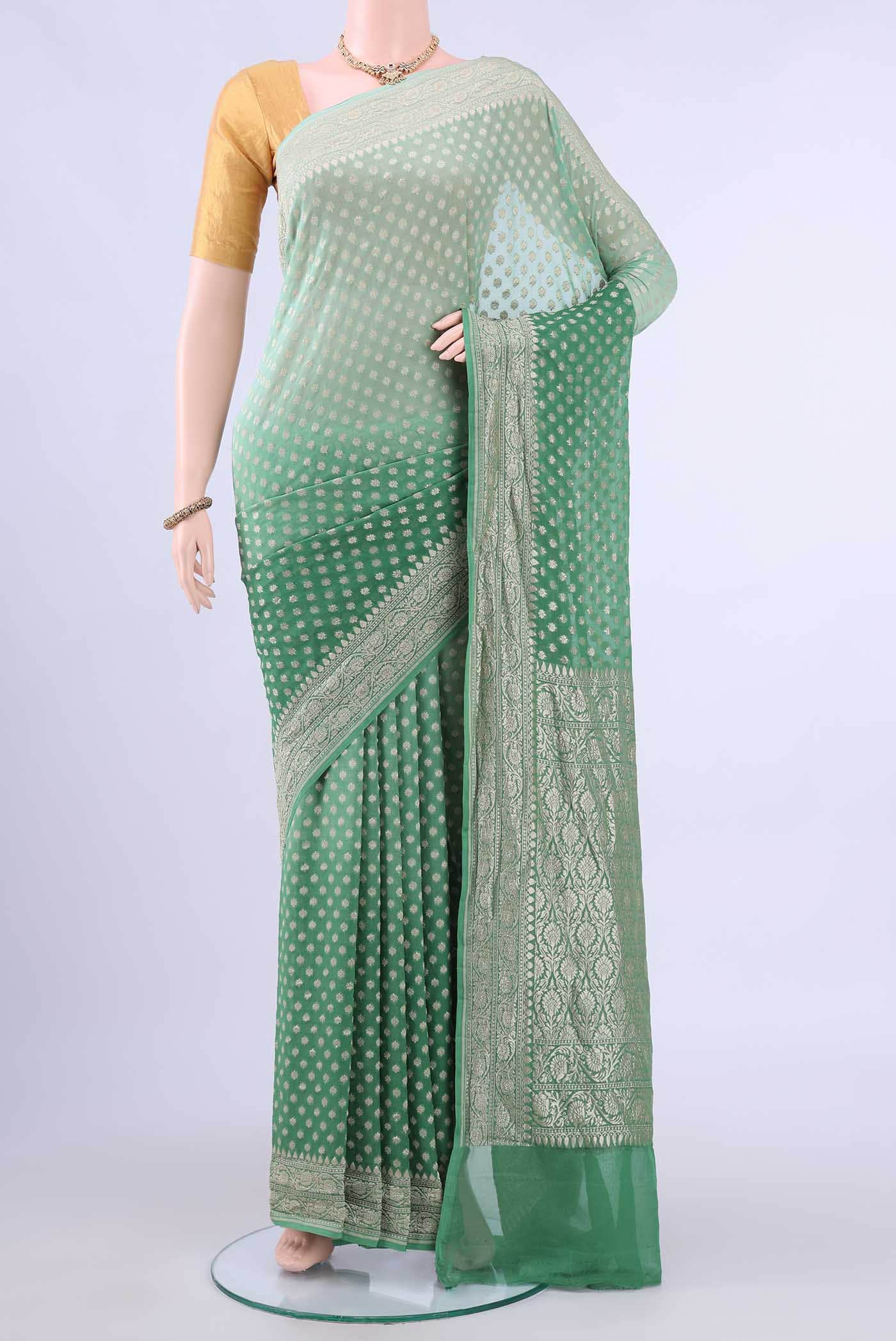 Light Green Banarasi Georgette Saree