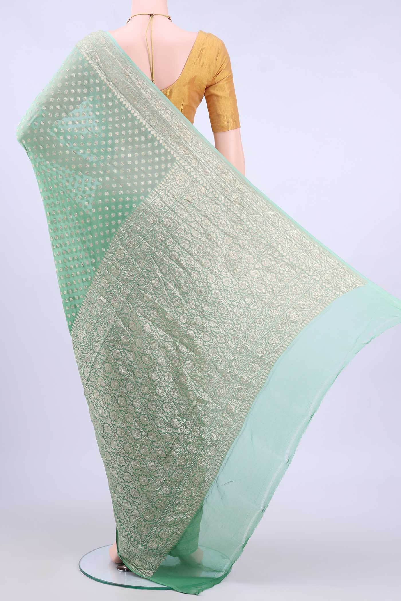 Light Green Banarasi Georgette Saree