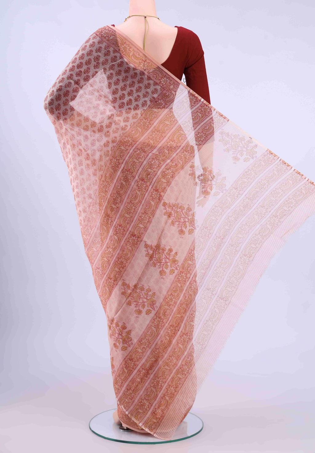 Peach Kota Silk Saree