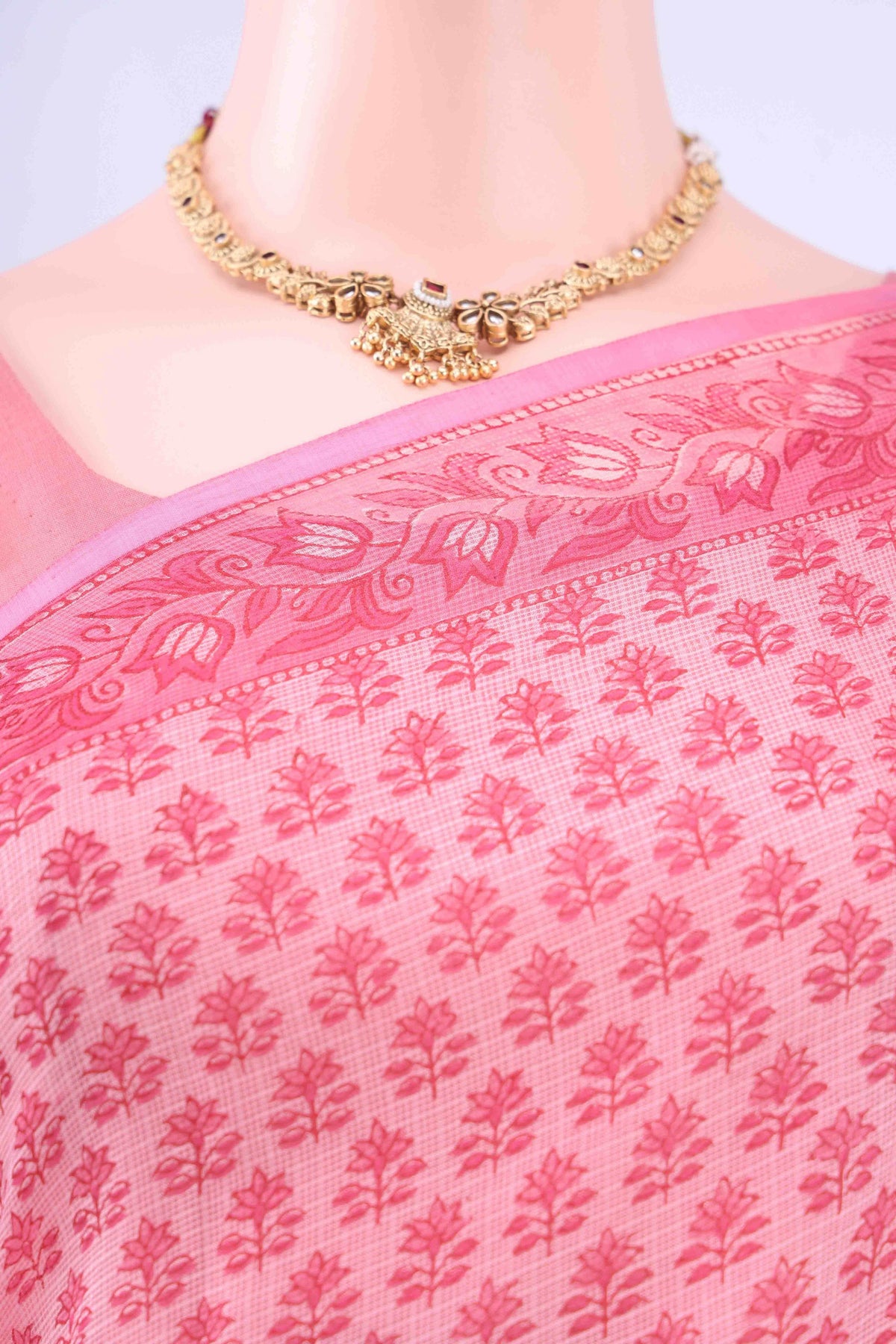 Coral Kota Silk Saree