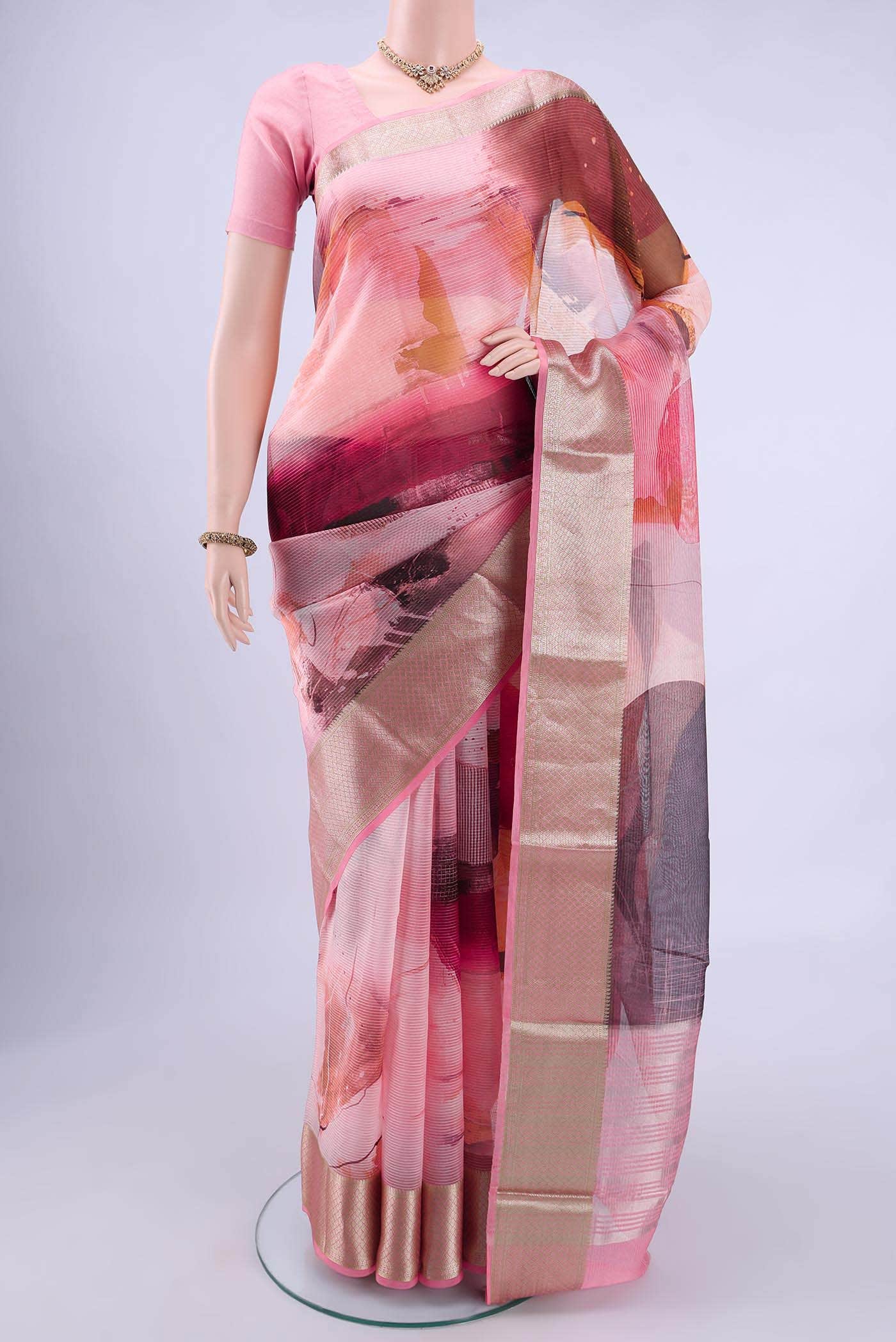 Multi Organza Silk Saree