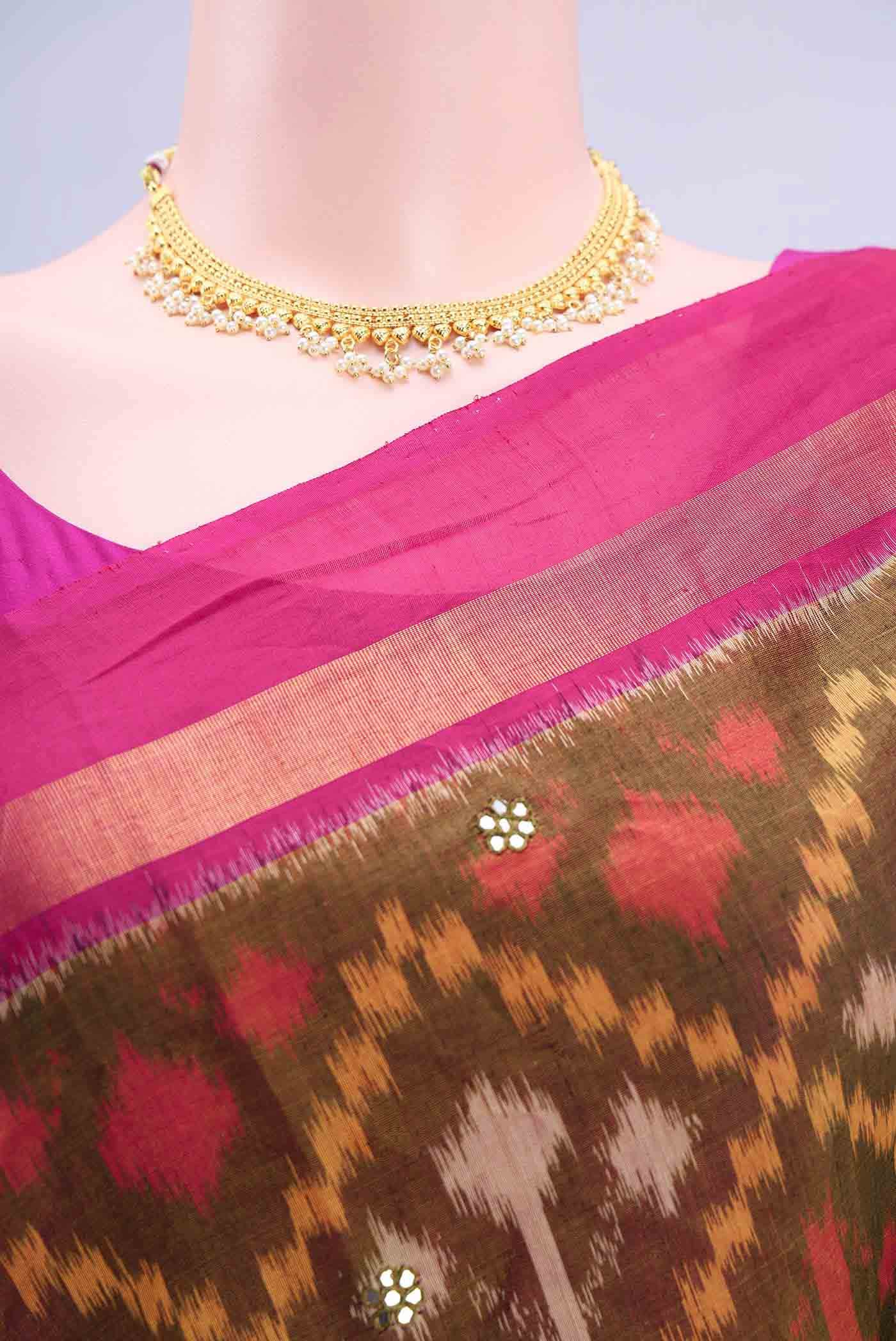 Off White Kora Cotton Saree