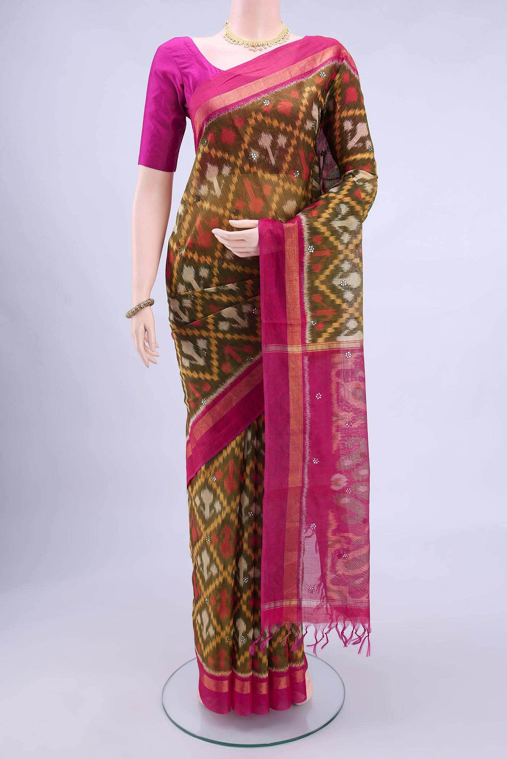 Off White Kora Cotton Saree