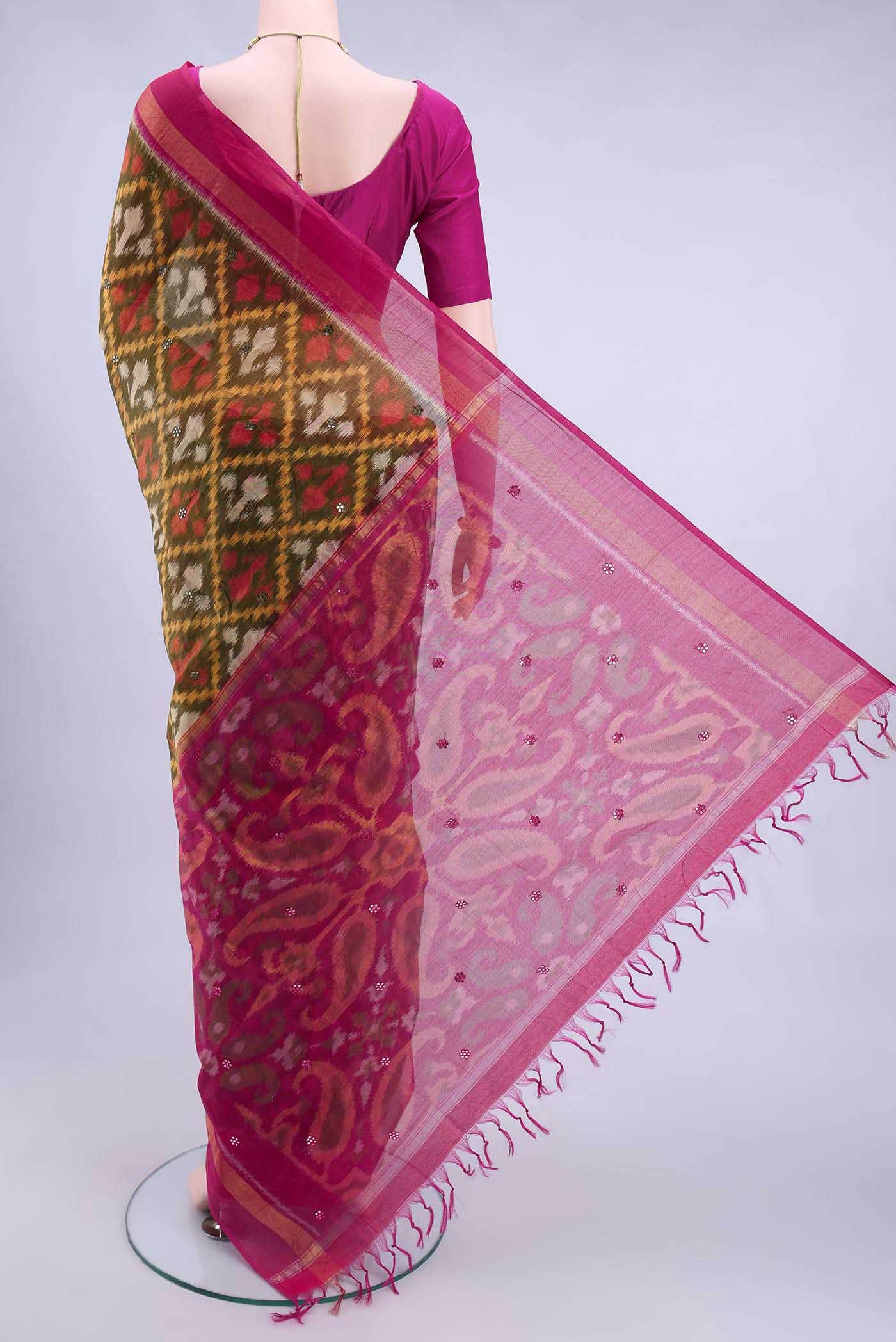 Off White Kora Cotton Saree