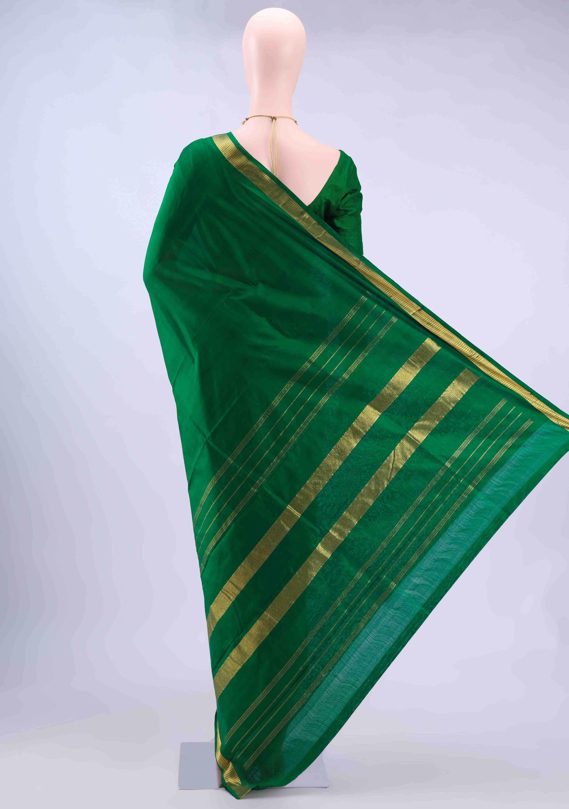 Bottle Green Kanchipuram Silk Saree