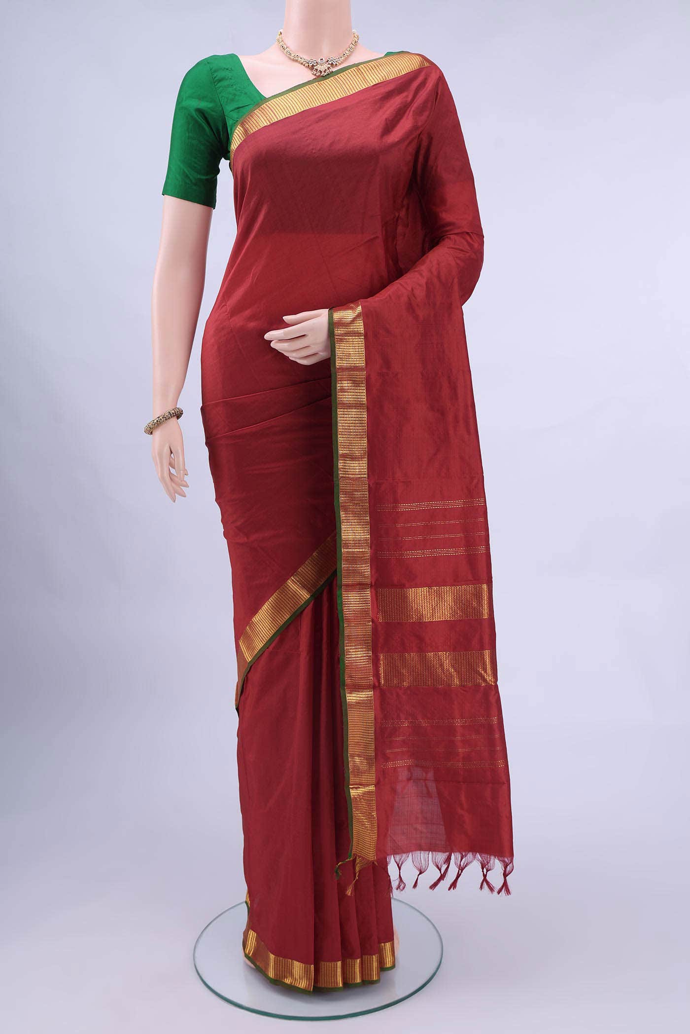 Maroon Kanchipuram Saree