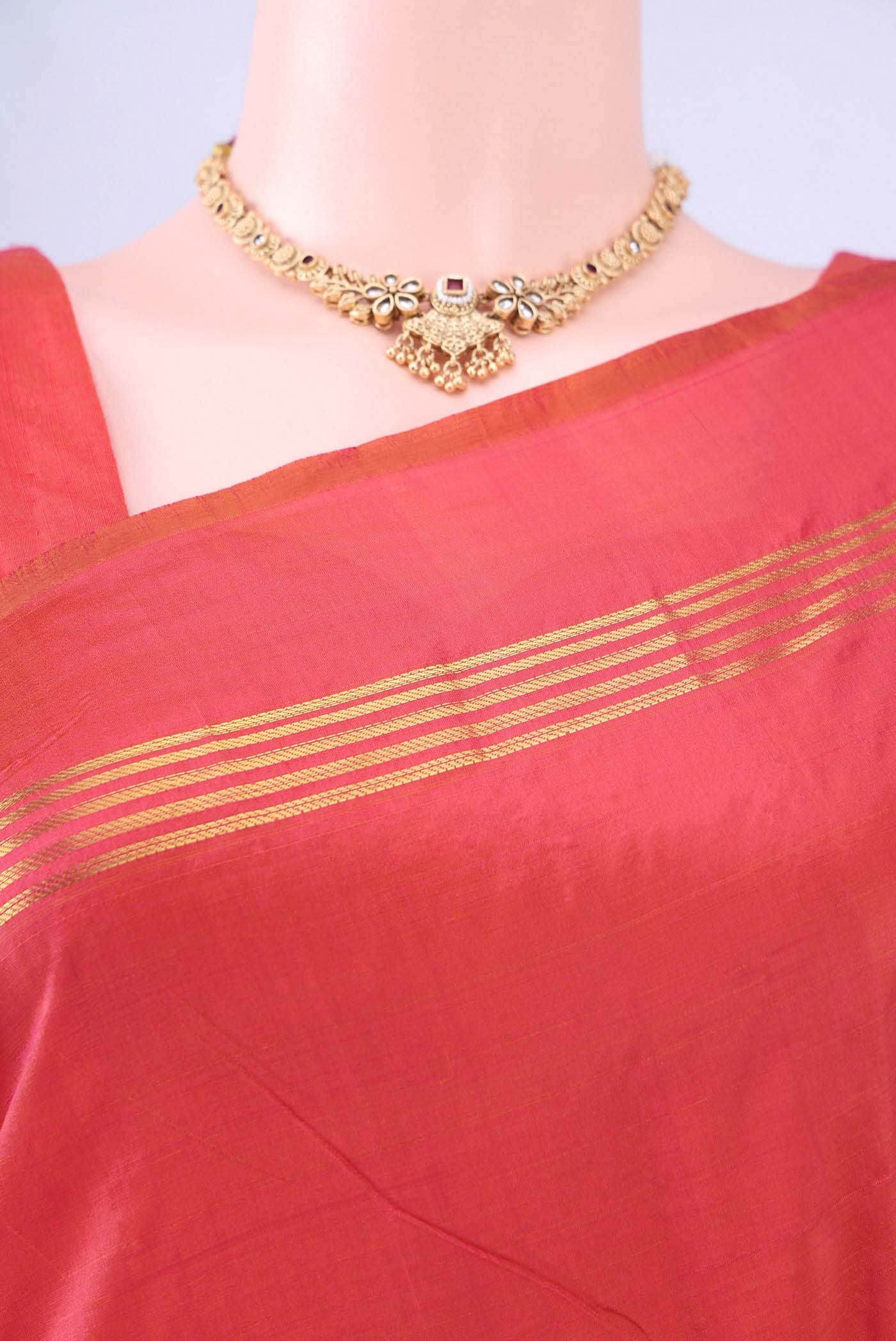 Rust Kanchipuram Saree