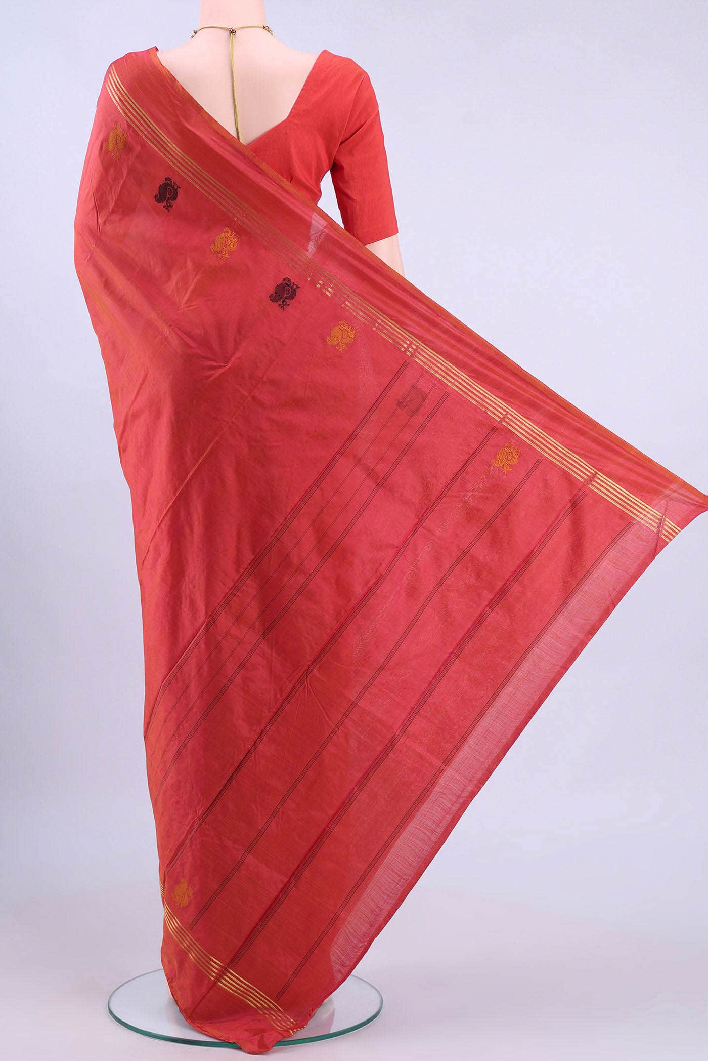 Rust Kanchipuram Saree