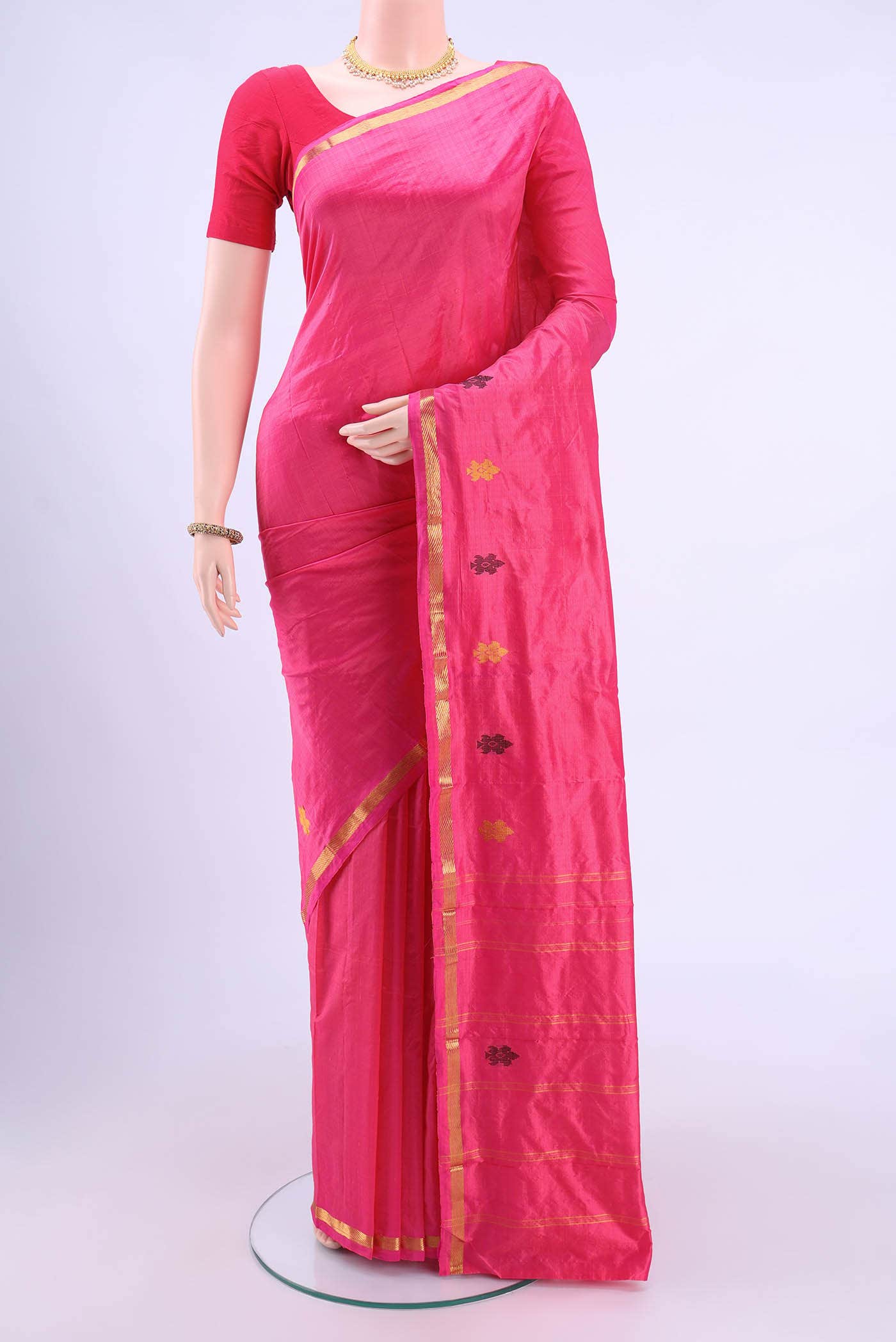 Imperial Pink Dual Tone Kanchipuram Silk Saree