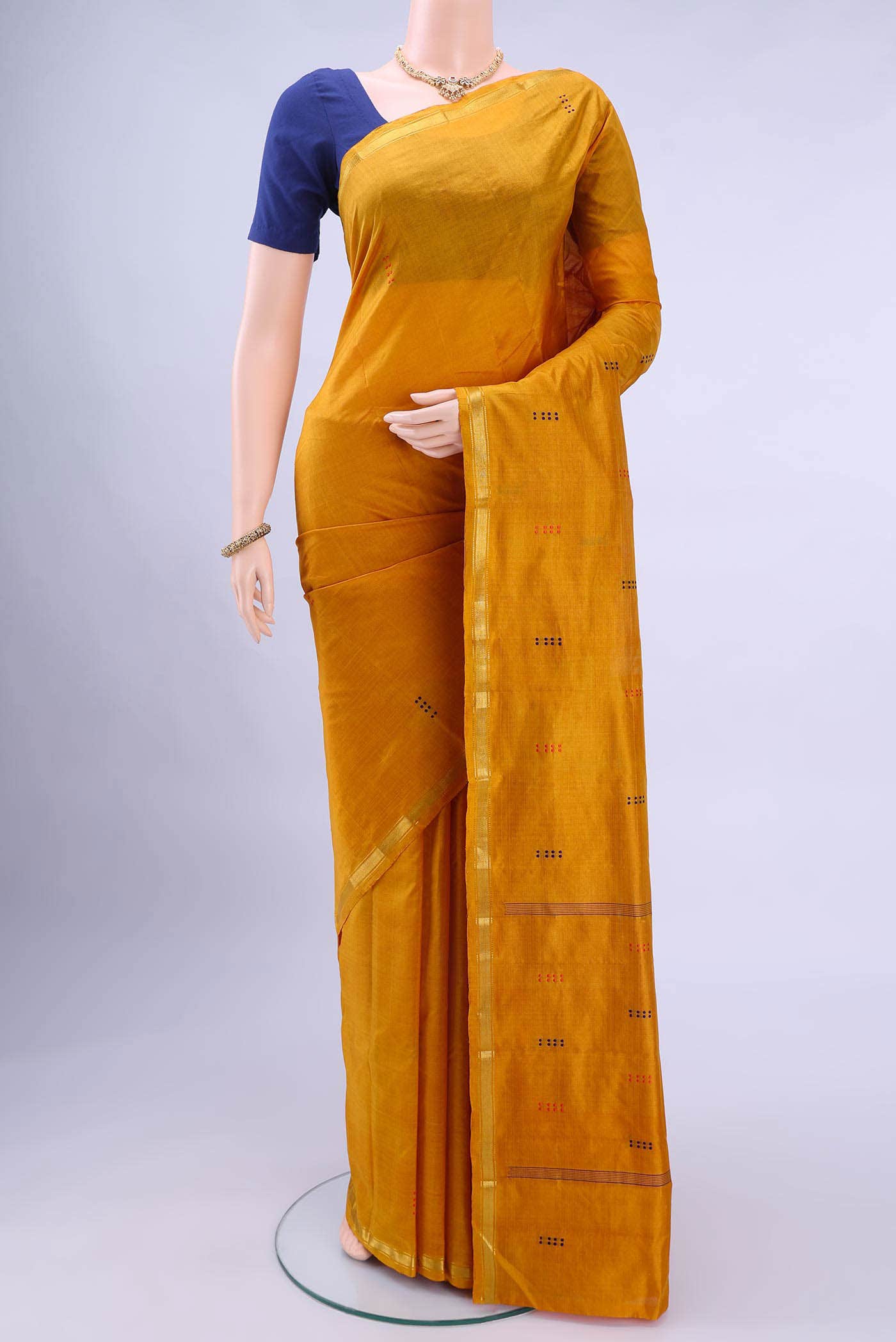 Mustard Kanchipuram Silk Saree