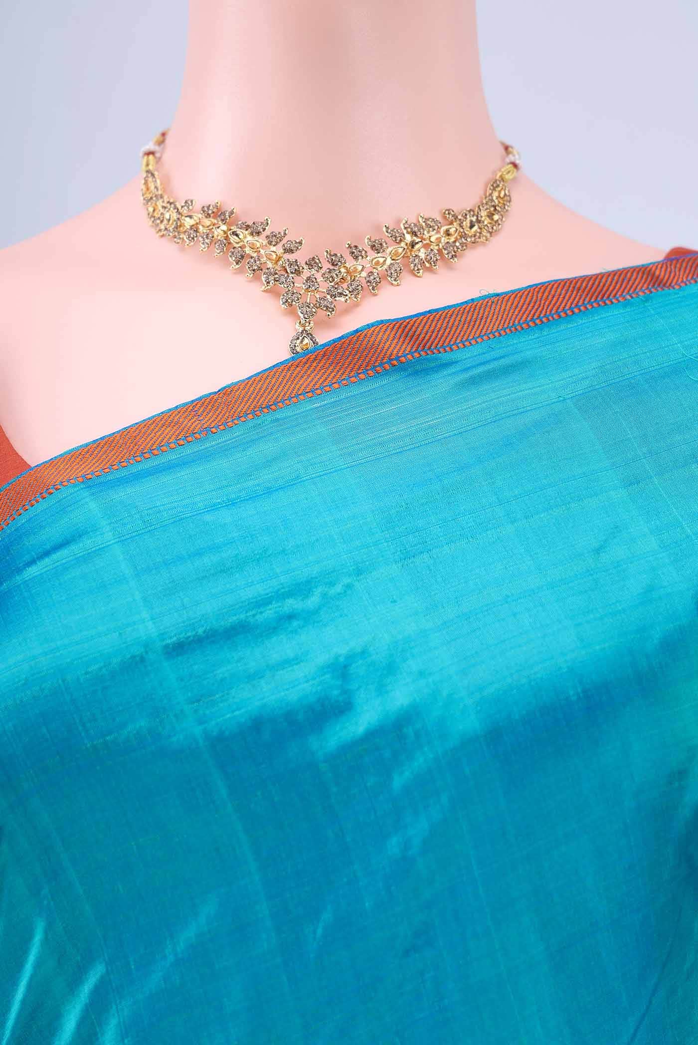 Dark Blue Kanchipuram Silk Saree