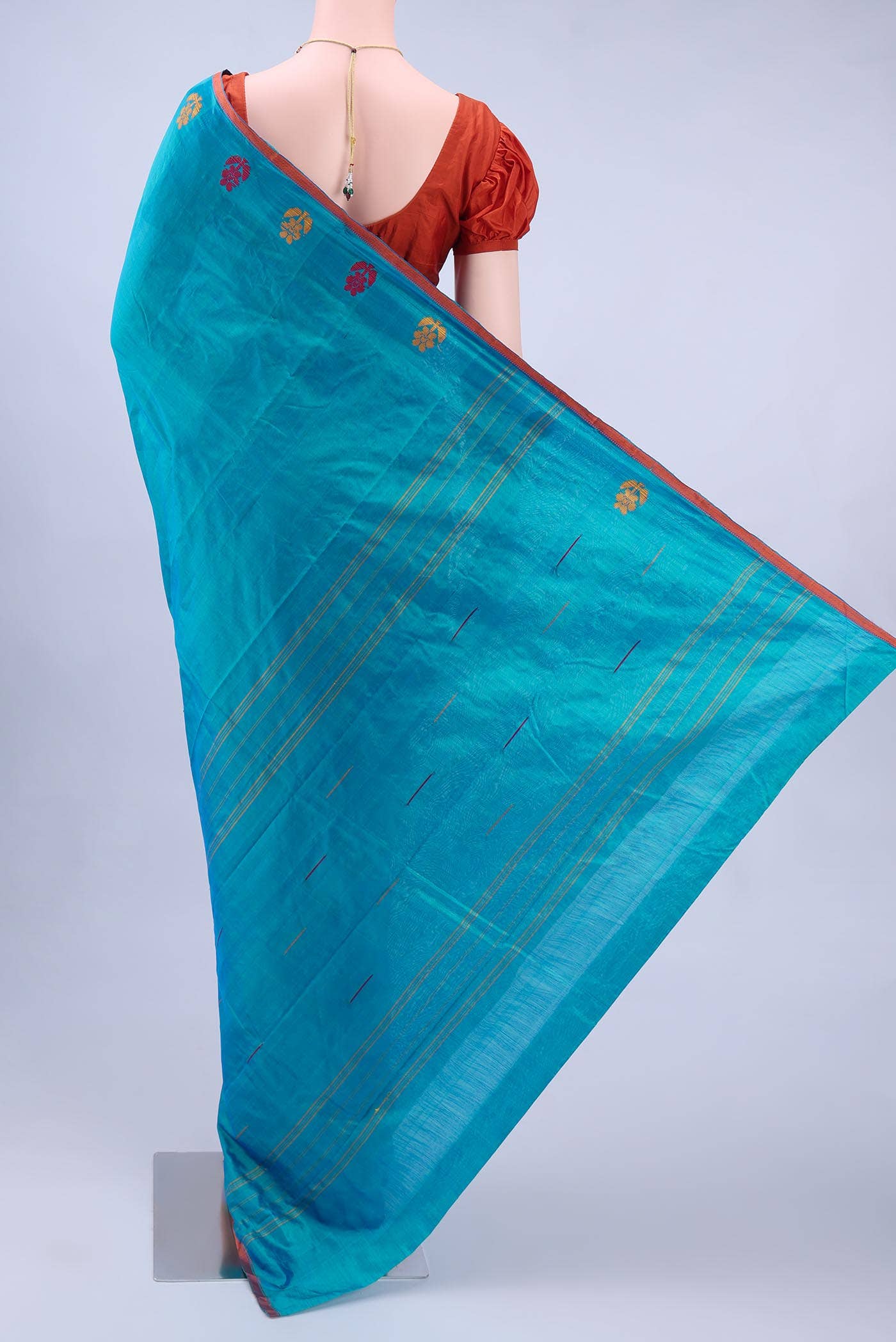 Dark Blue Kanchipuram Silk Saree