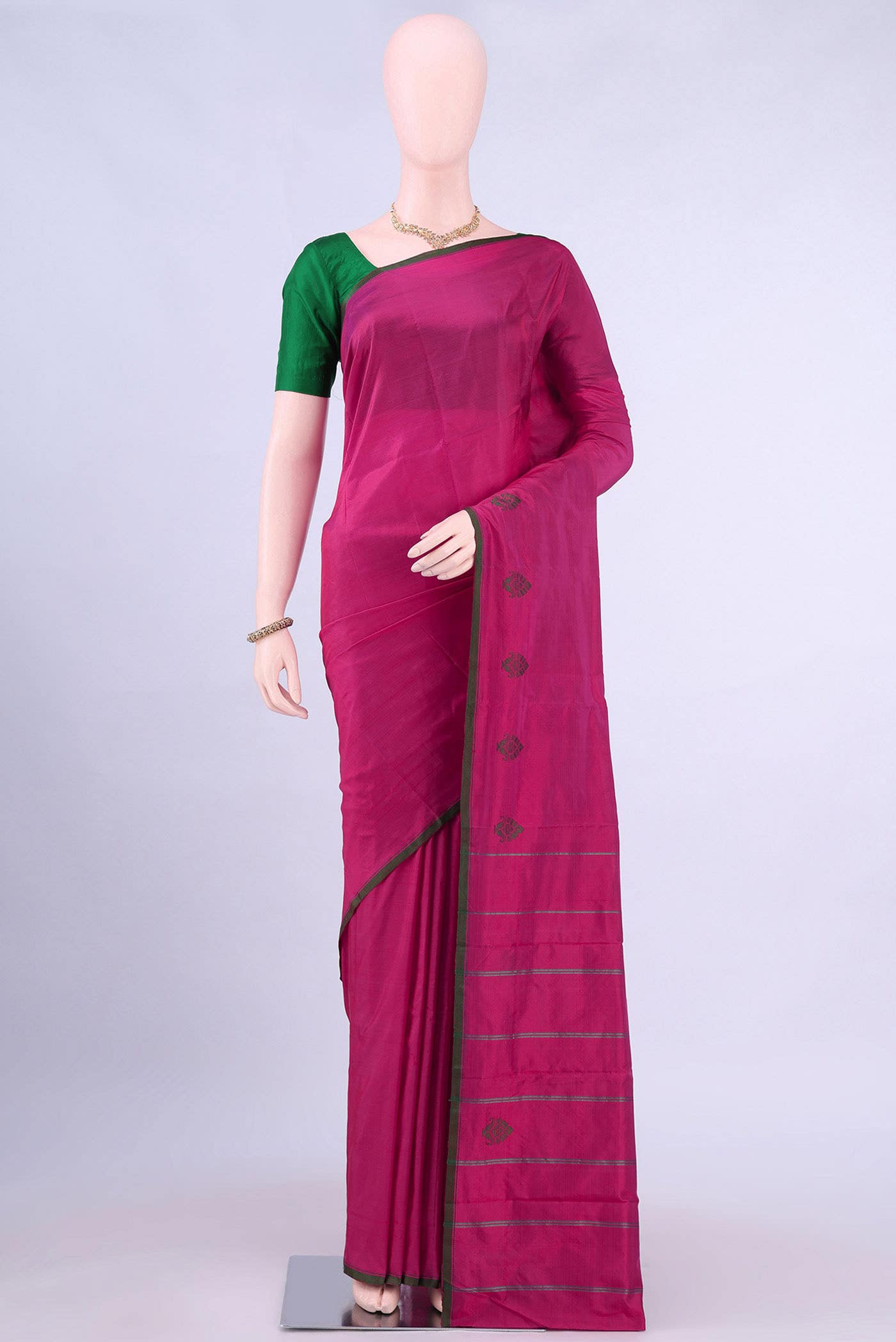 Dark Pink Kanchipuram Saree
