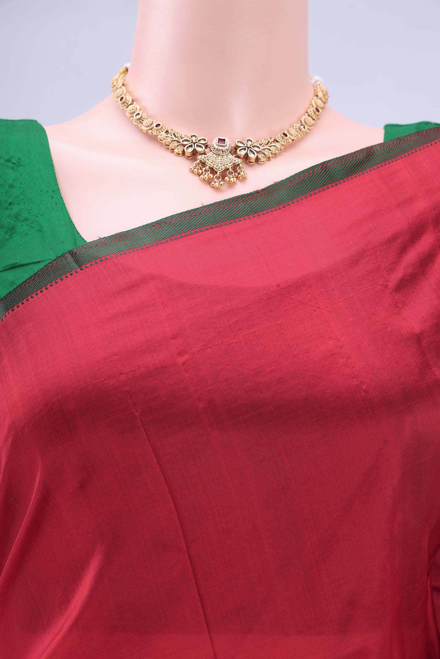 Deep Red Kanchipuram Silk Saree