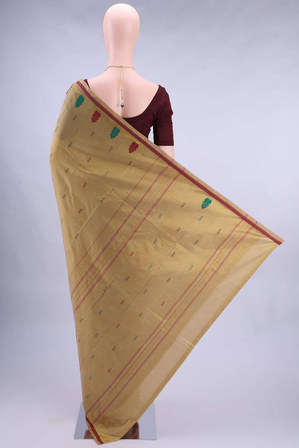 Beige Kanchipuram Silk Saree