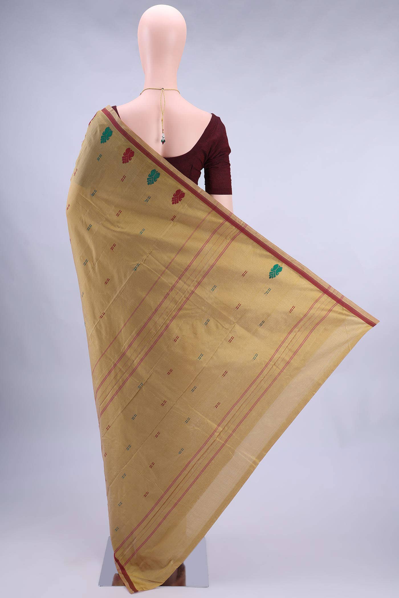 Beige Kanchipuram Silk Saree