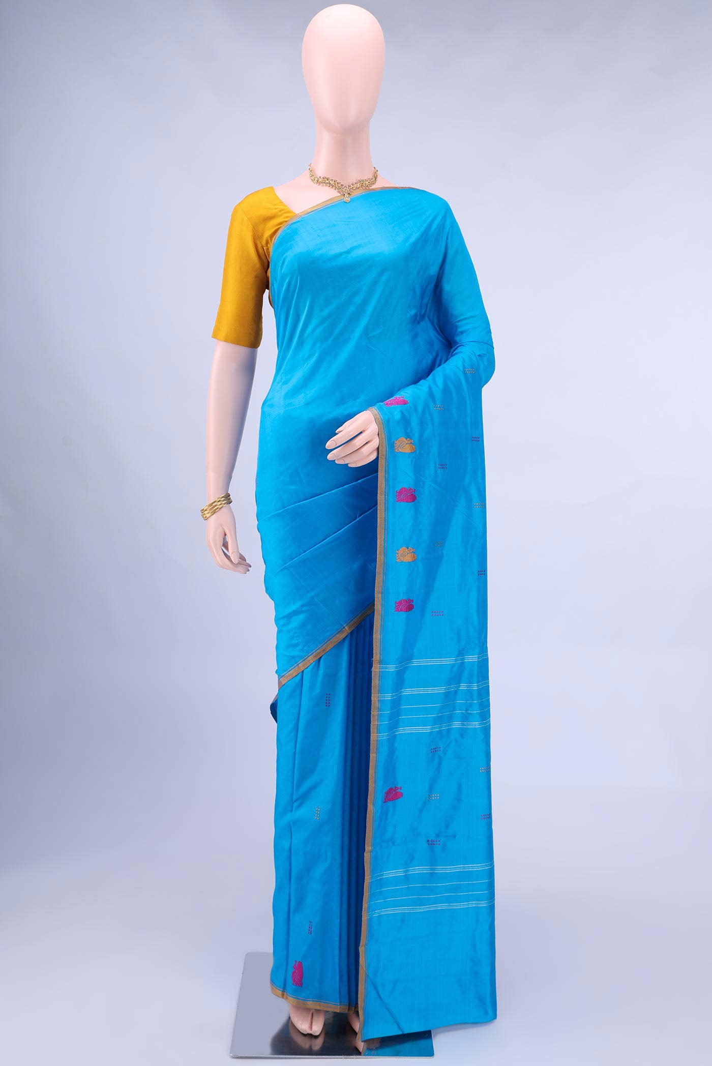 Blue Kanchipuram Silk Saree