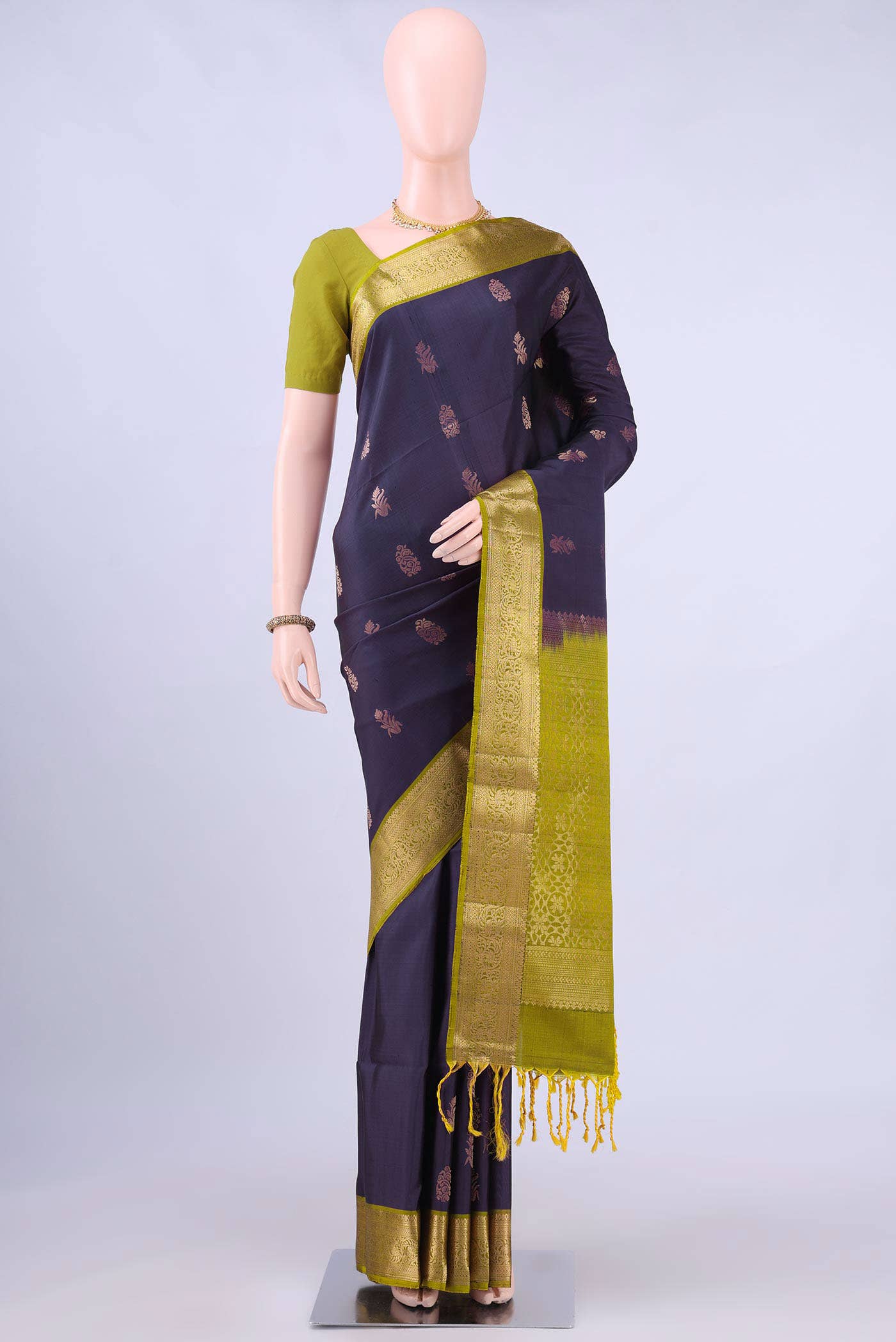 Burgundy Dual Tone Soft Silk Saree