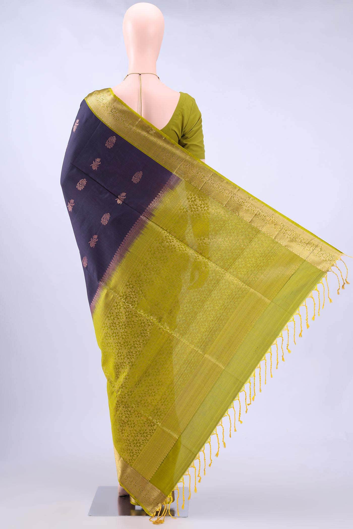 Burgundy Dual Tone Soft Silk Saree