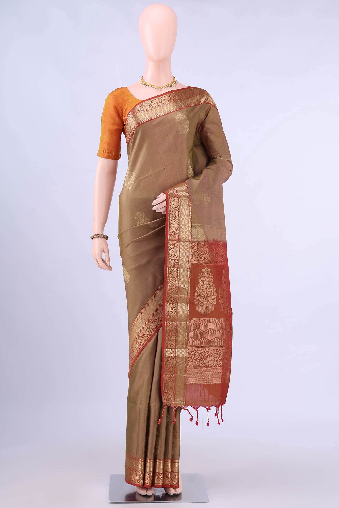 Dark Beige Soft Silk Saree