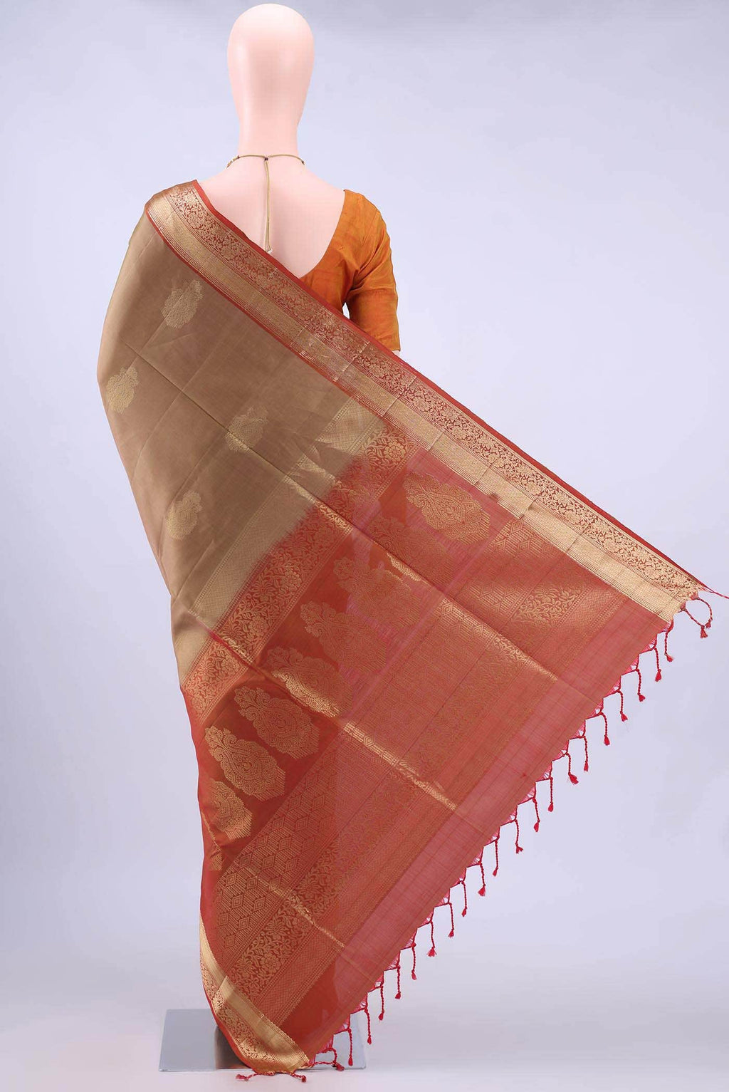 Dark Beige Soft Silk Saree