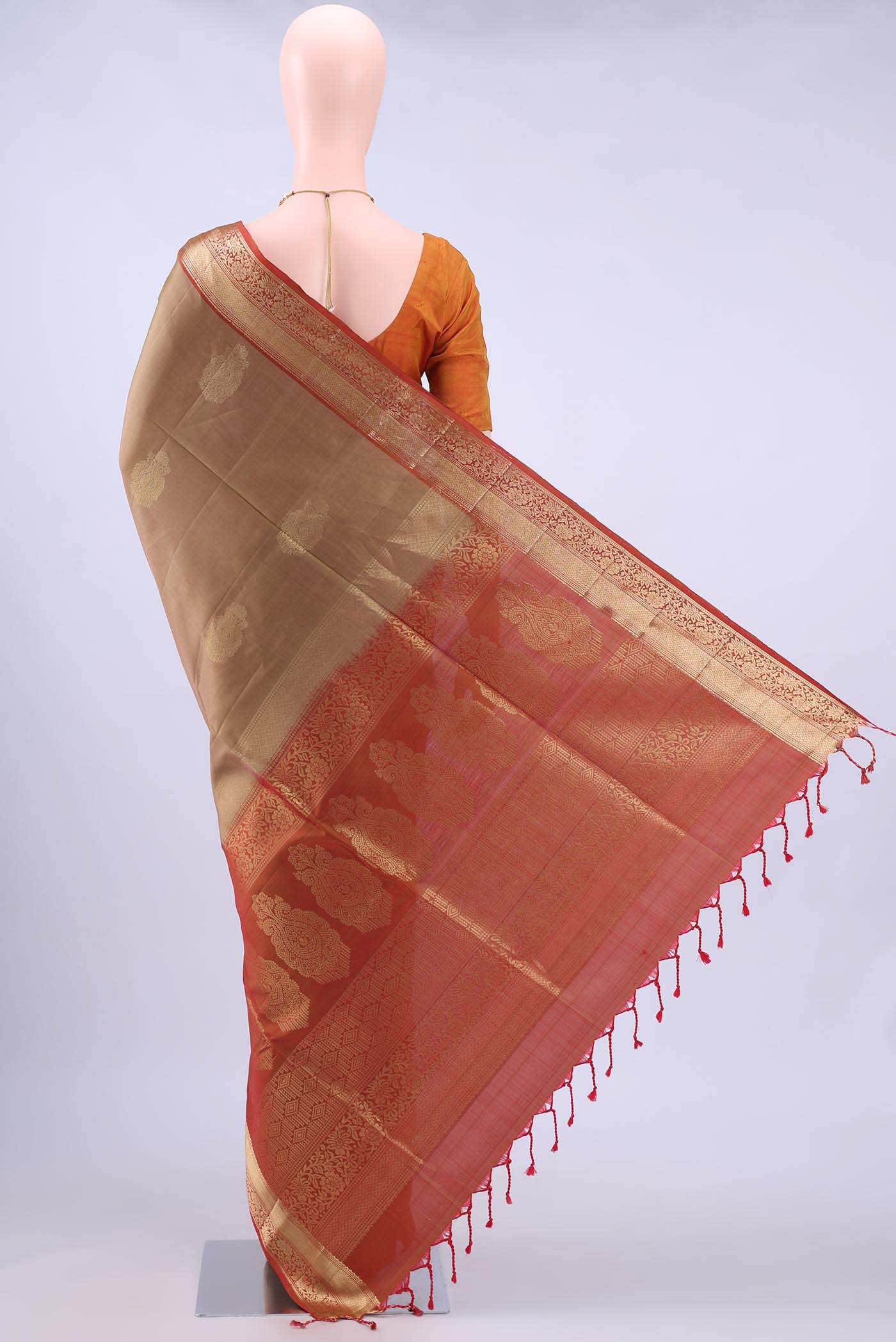 Dark Beige Soft Silk Saree