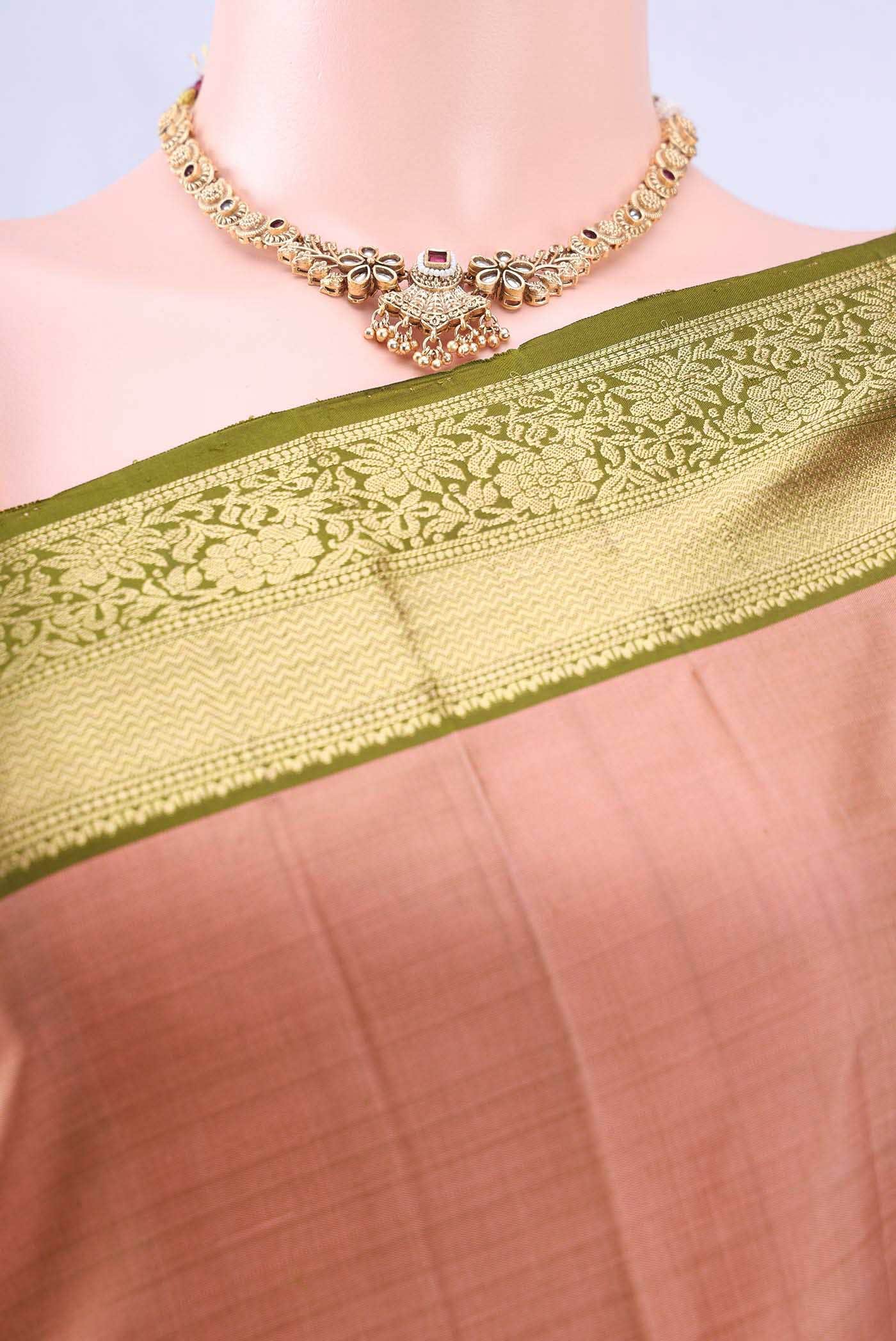 Golden Peach Soft Silk Saree