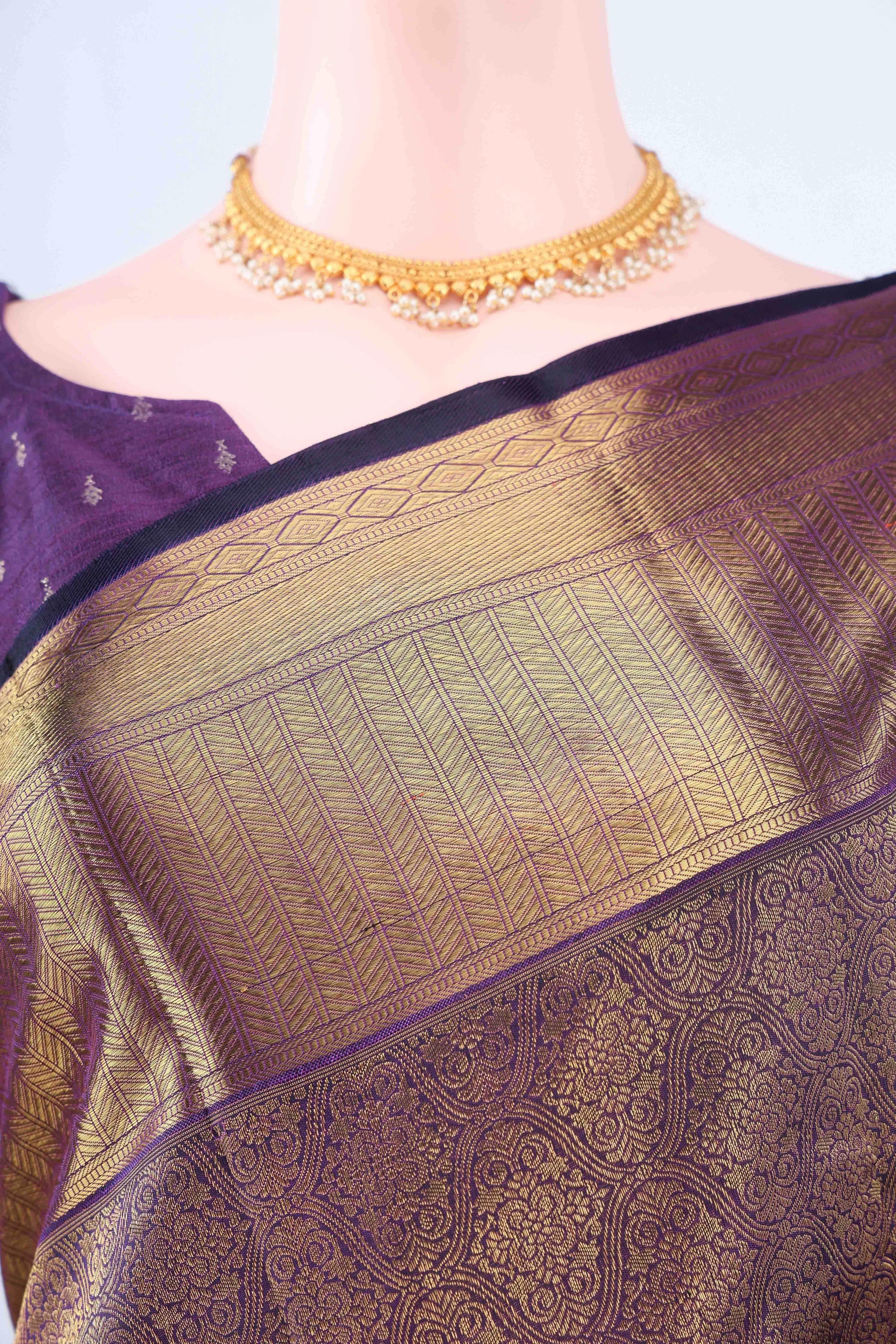 Pure Silk Pure Zari Burgundy Kanchipuram Saree