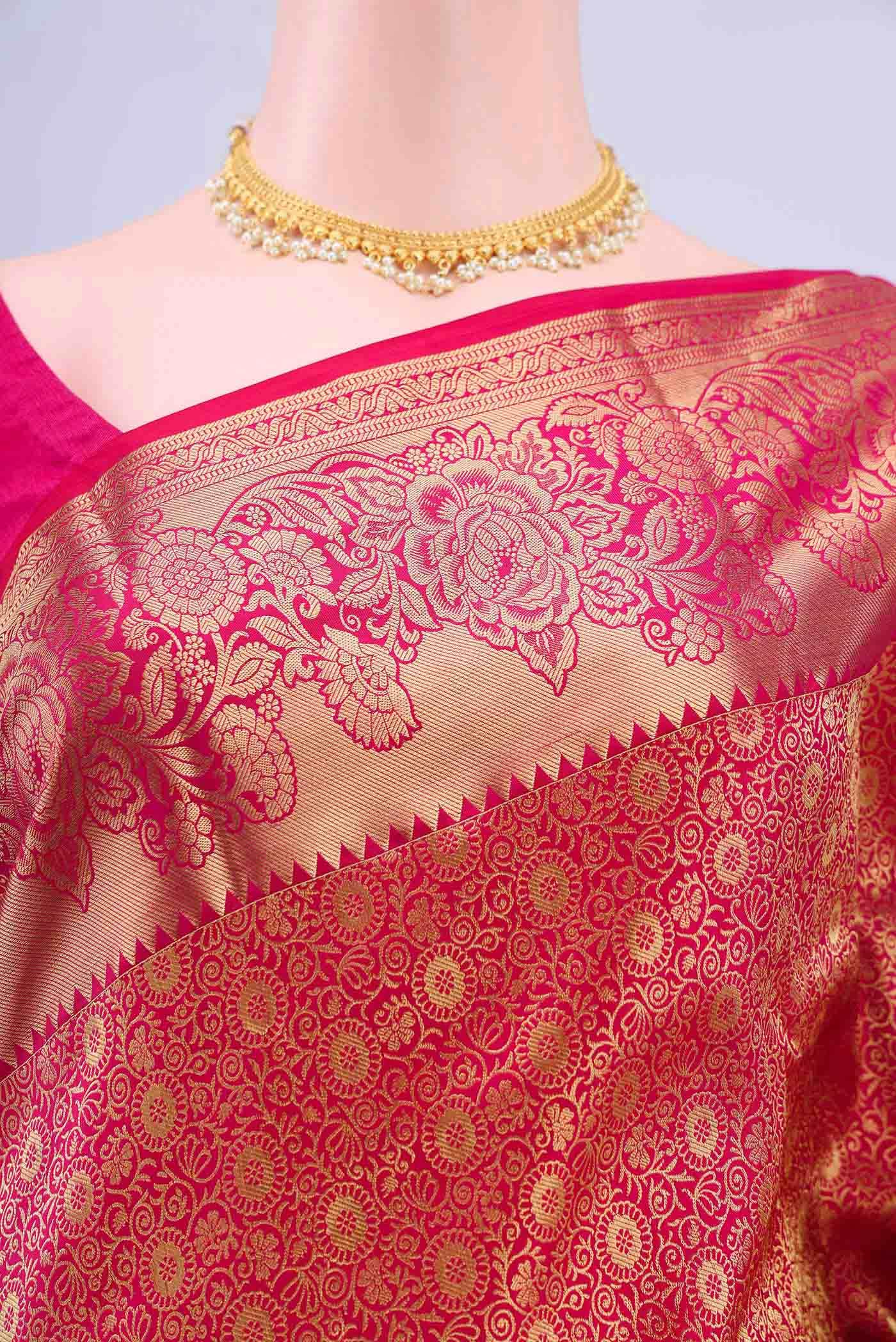 Dark Pink Bangalore Silk Saree