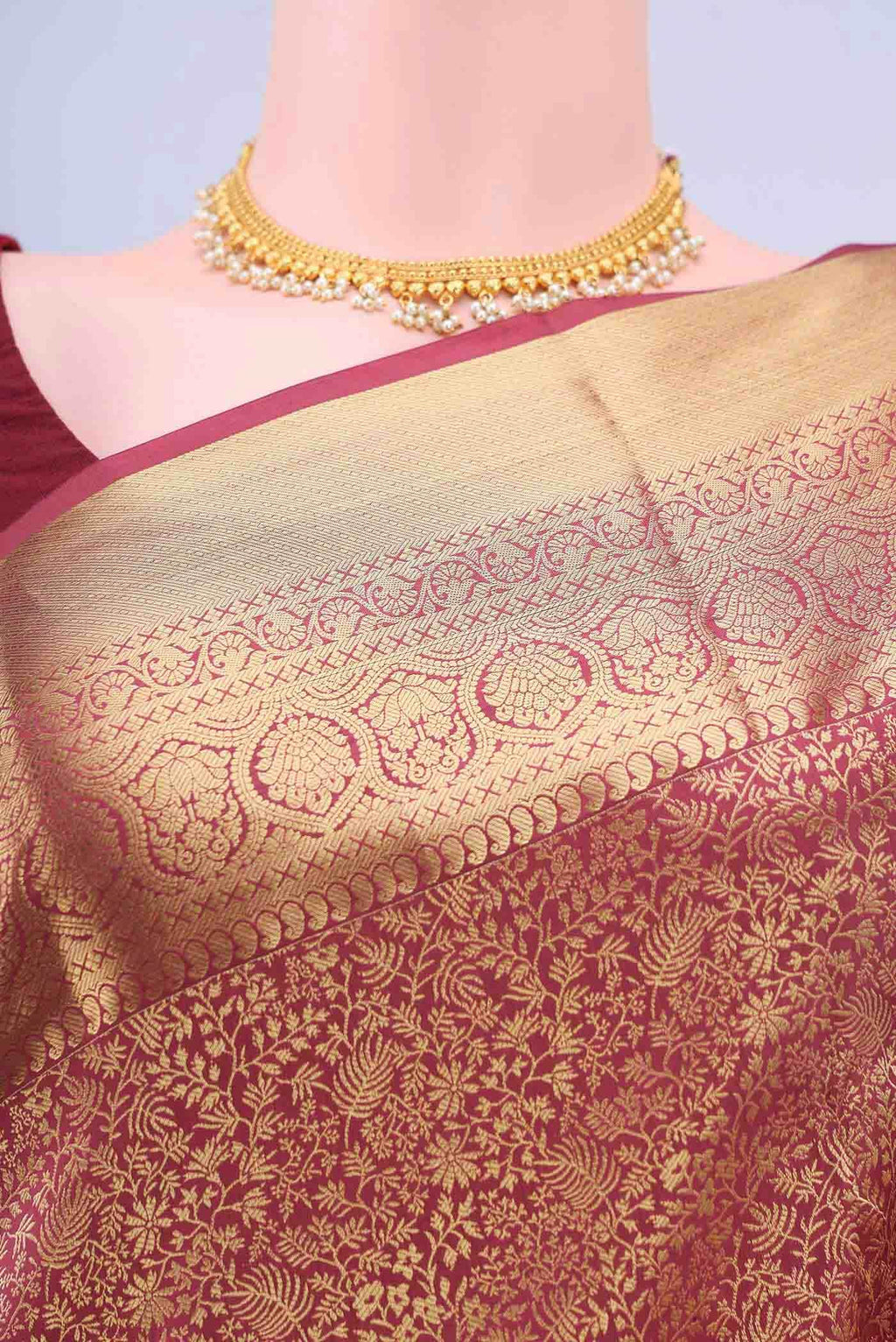 Maroon Kanchipuram Saree