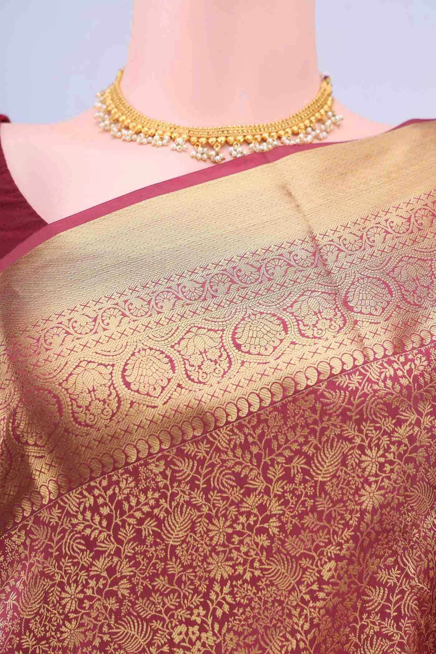 Maroon Kanchipuram Saree