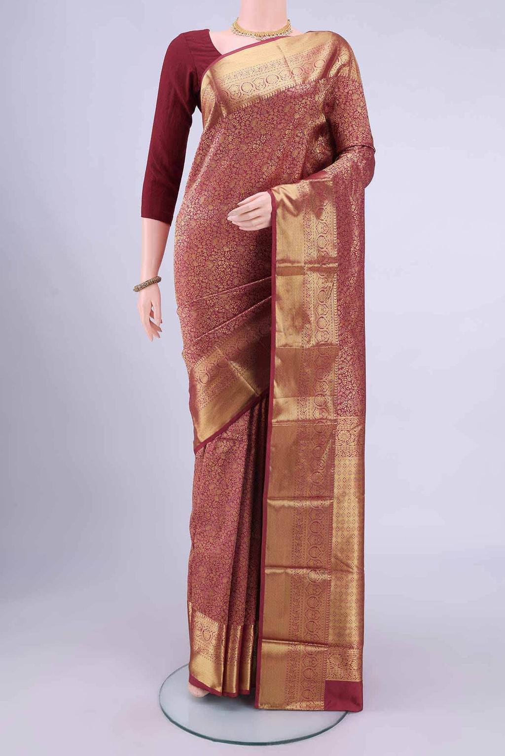 Maroon Kanchipuram Saree