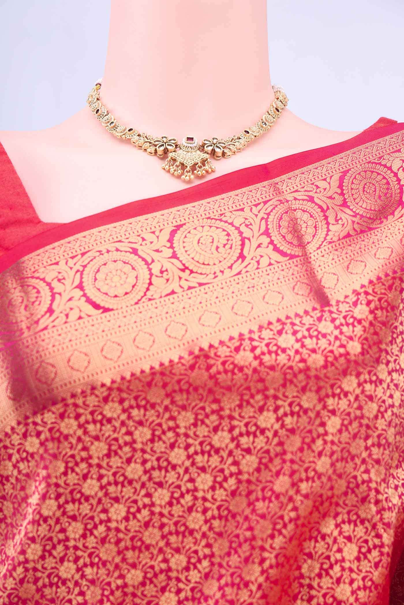 Brick Orange Bangalore Silk Saree