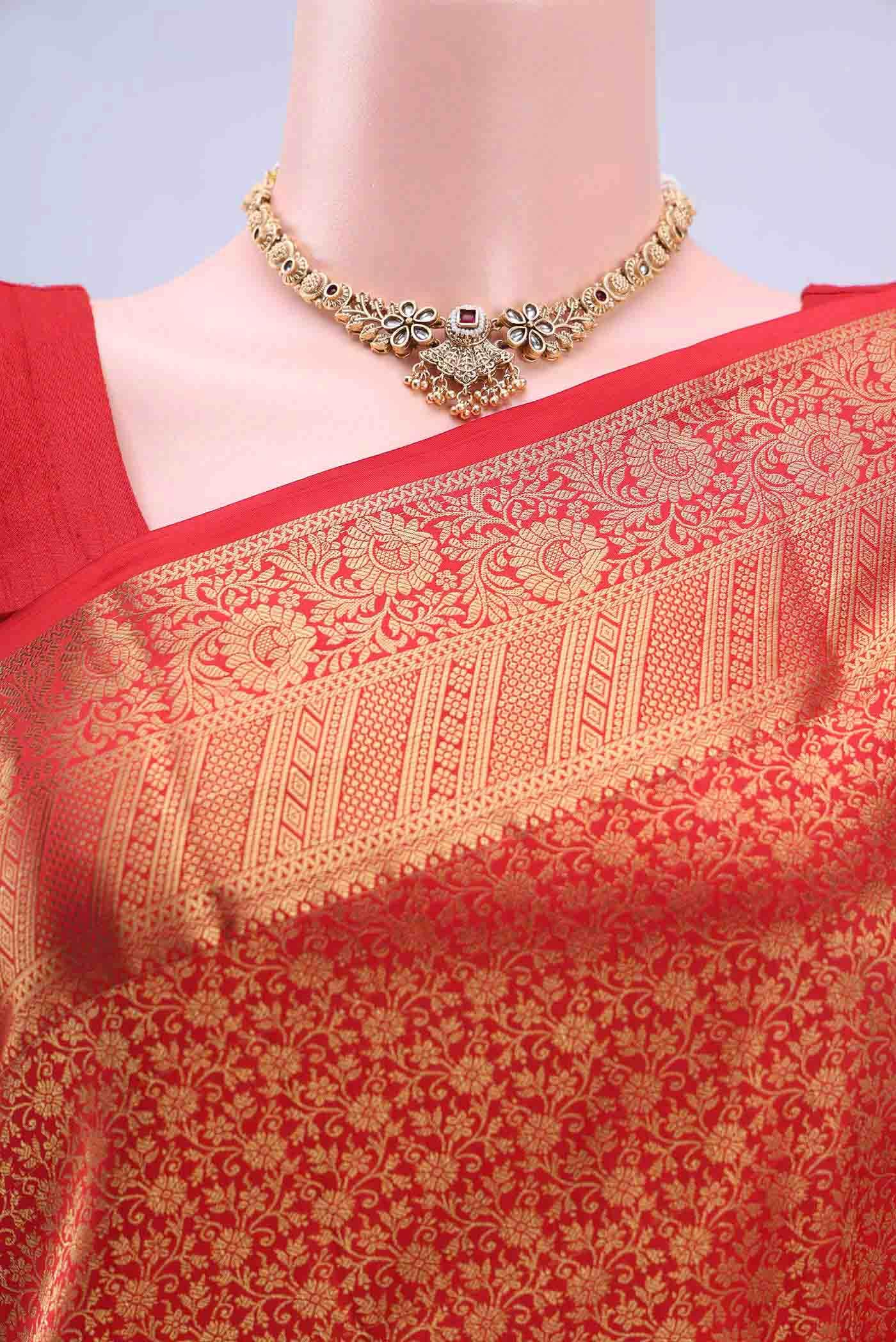 Imperial Red Kanchipuram Saree