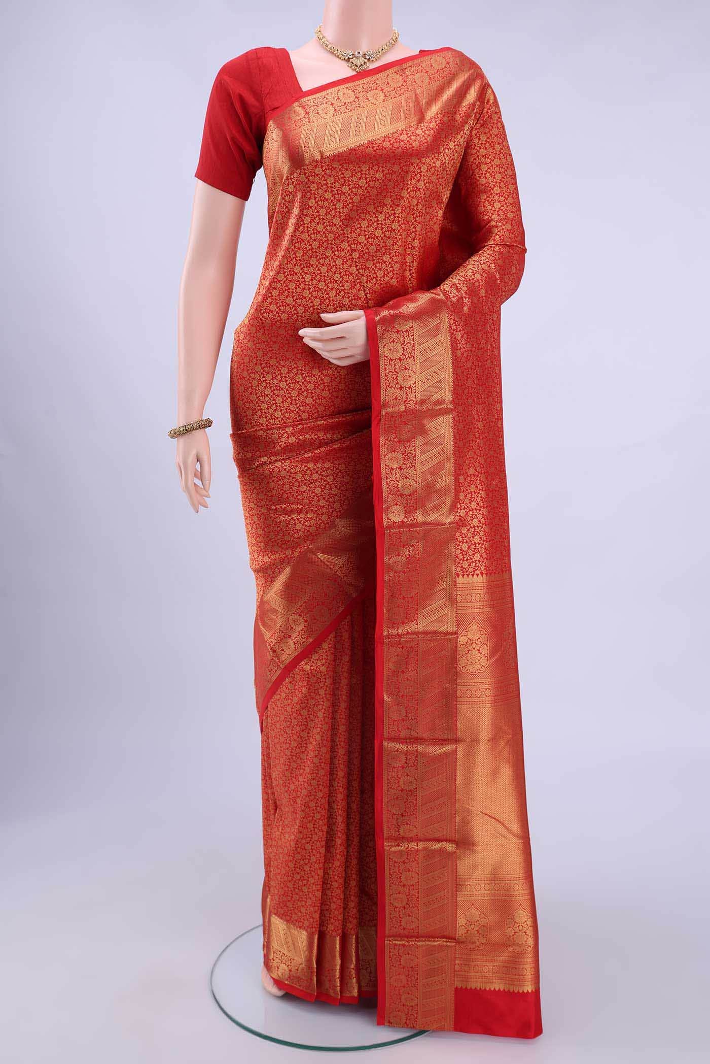 Imperial Red Kanchipuram Saree