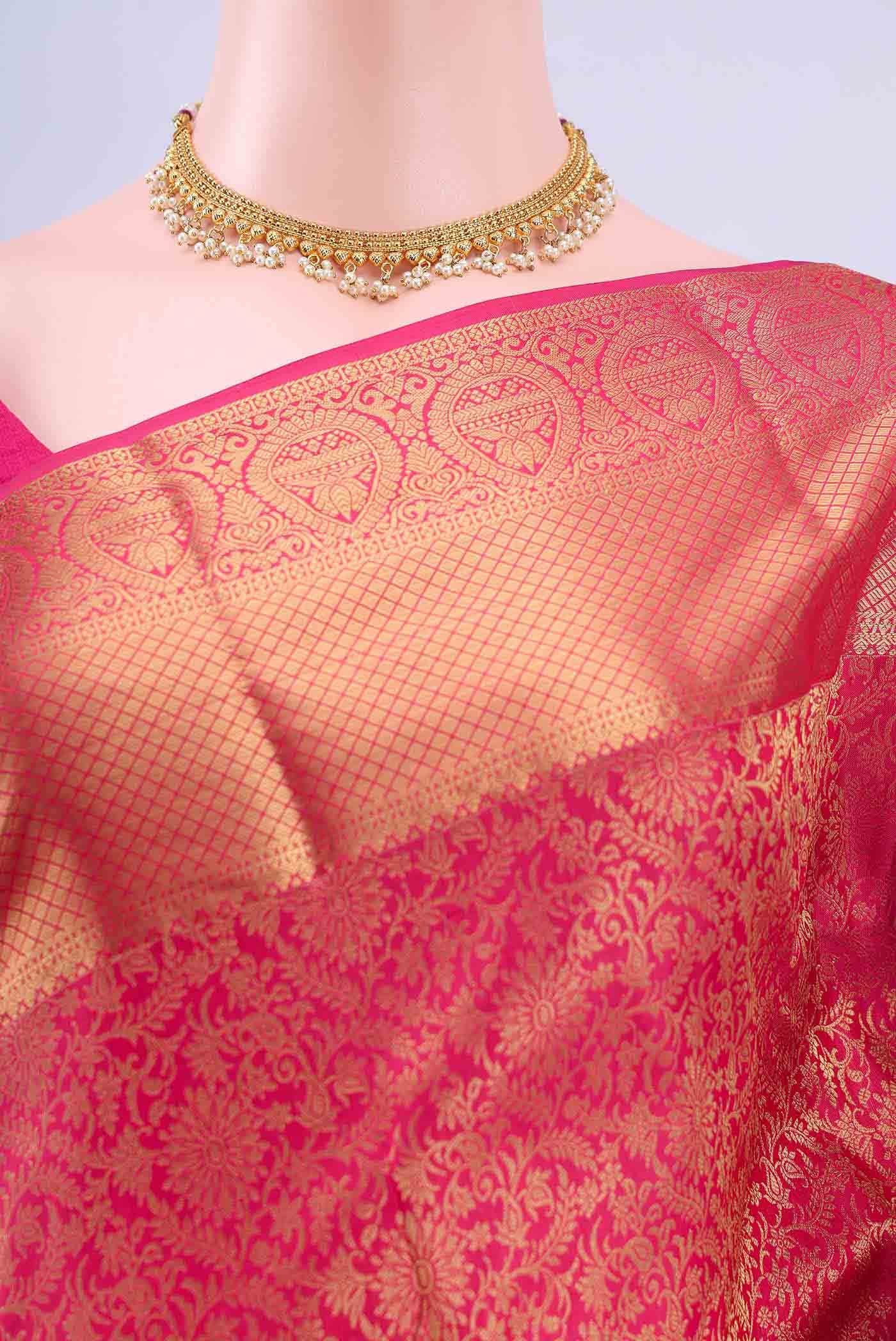 Pink Bangalore Silk Saree