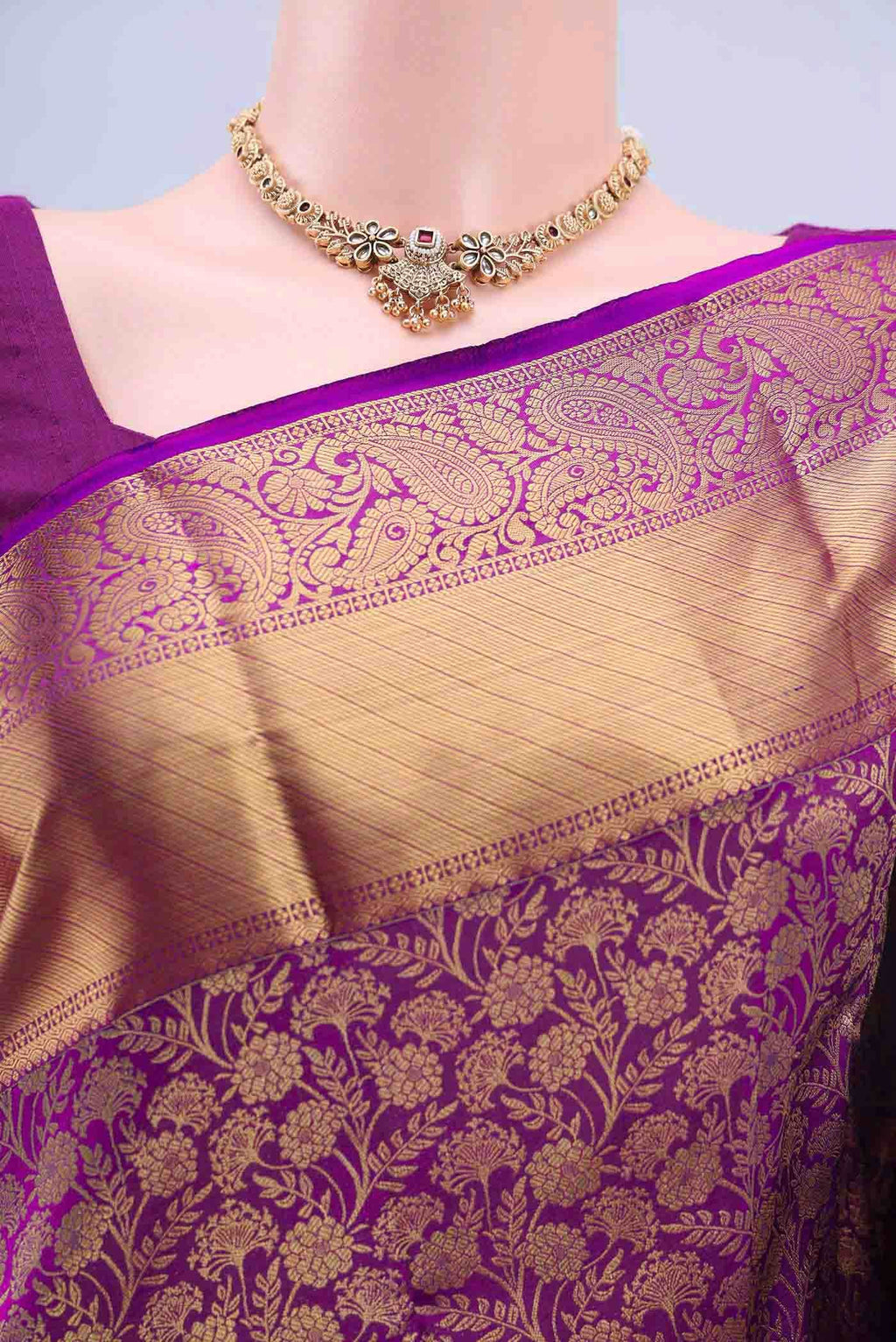Magenta Bangalore Silk Saree
