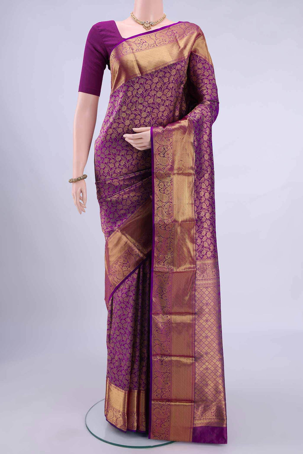 Magenta Bangalore Silk Saree