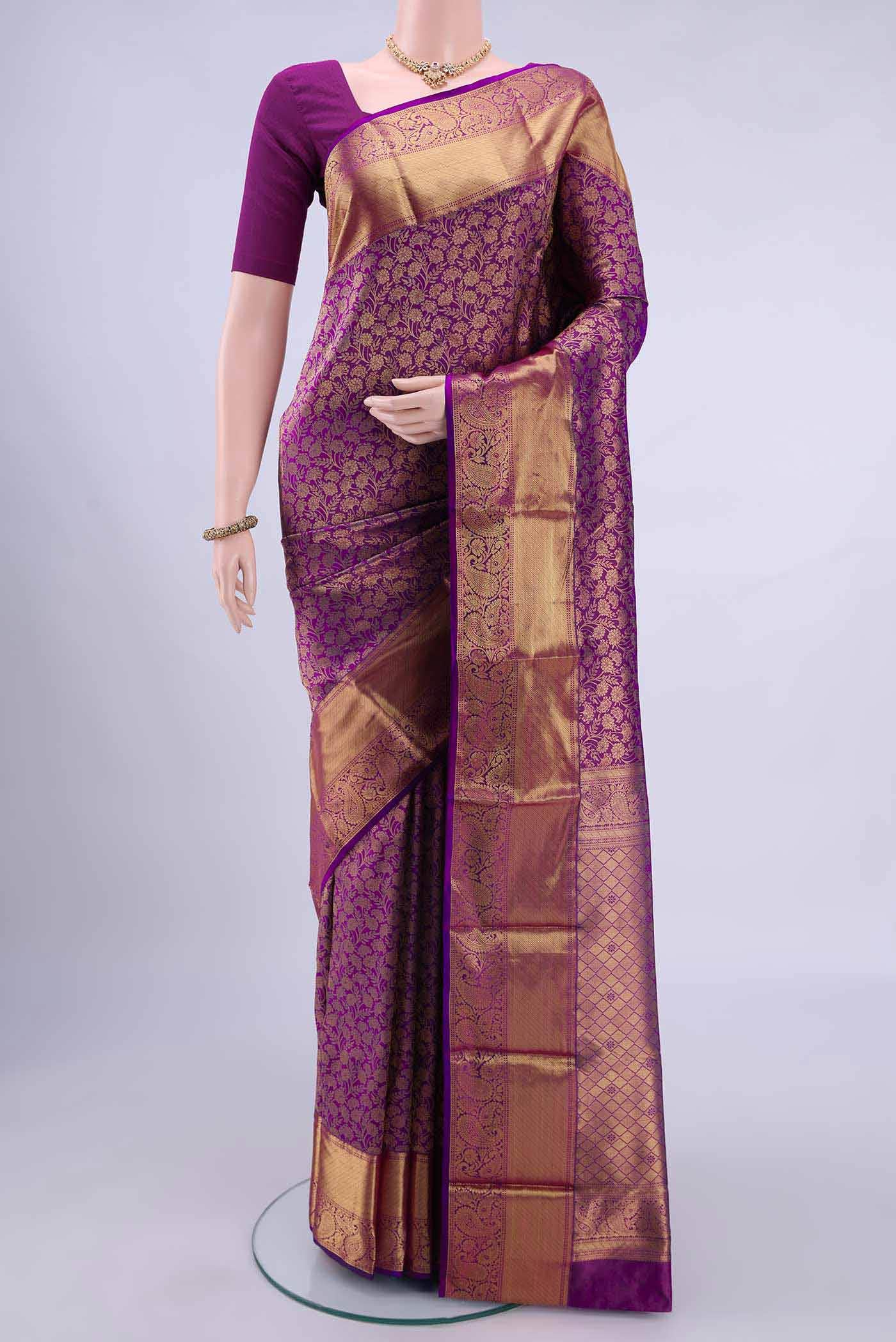 Magenta Bangalore Silk Saree