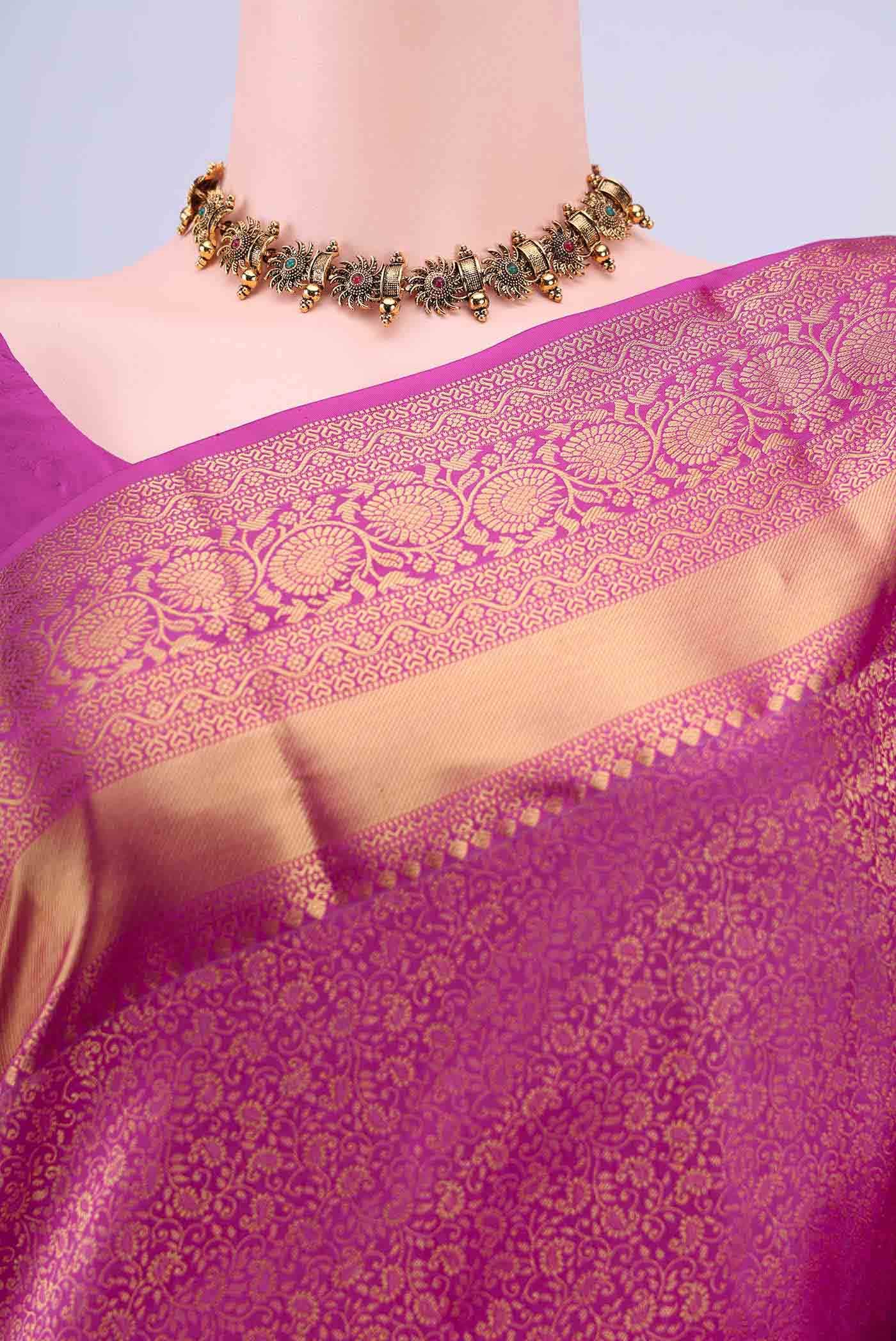 Rani Pink Bangalore Silk Saree