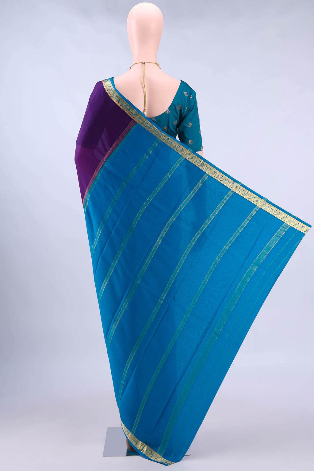 Burgundy Dual Tone Mysore Crepe Saree