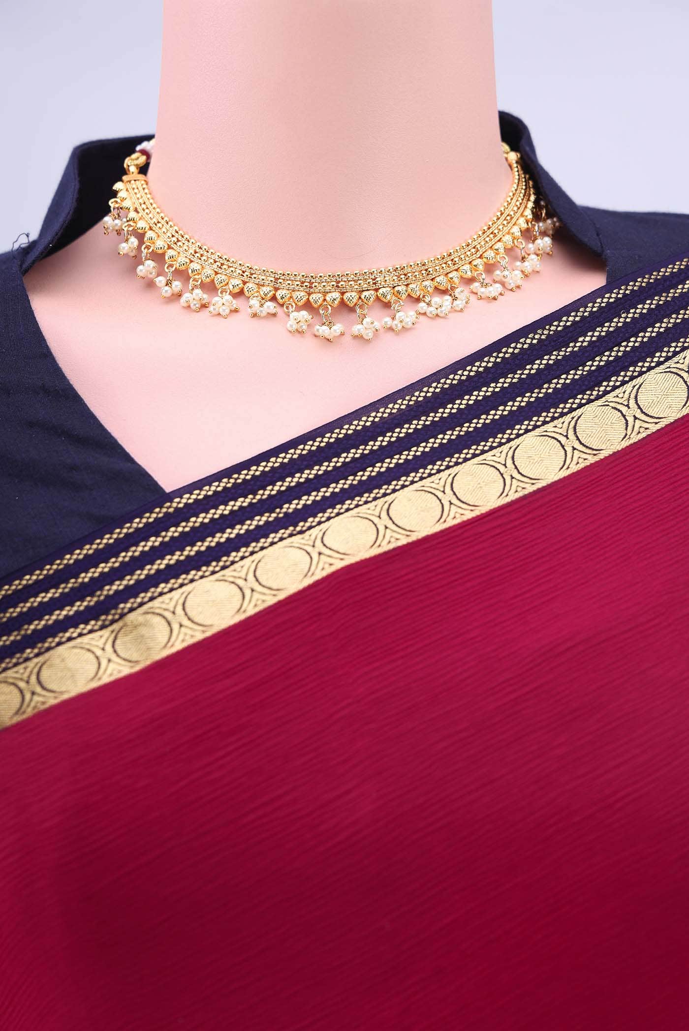 Deep Red Chiffon Saree