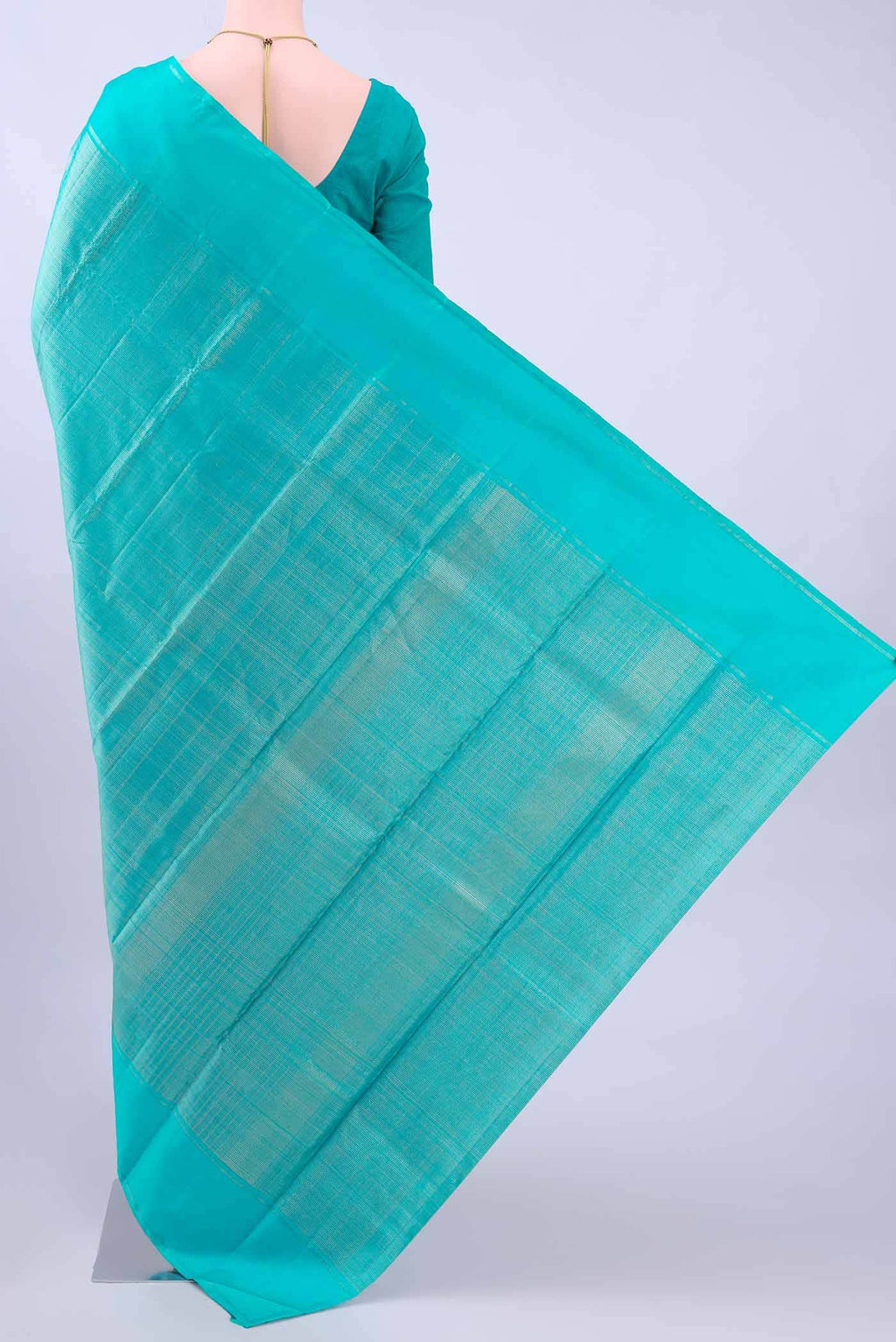 Turquoise Kanchipuram Silk Saree