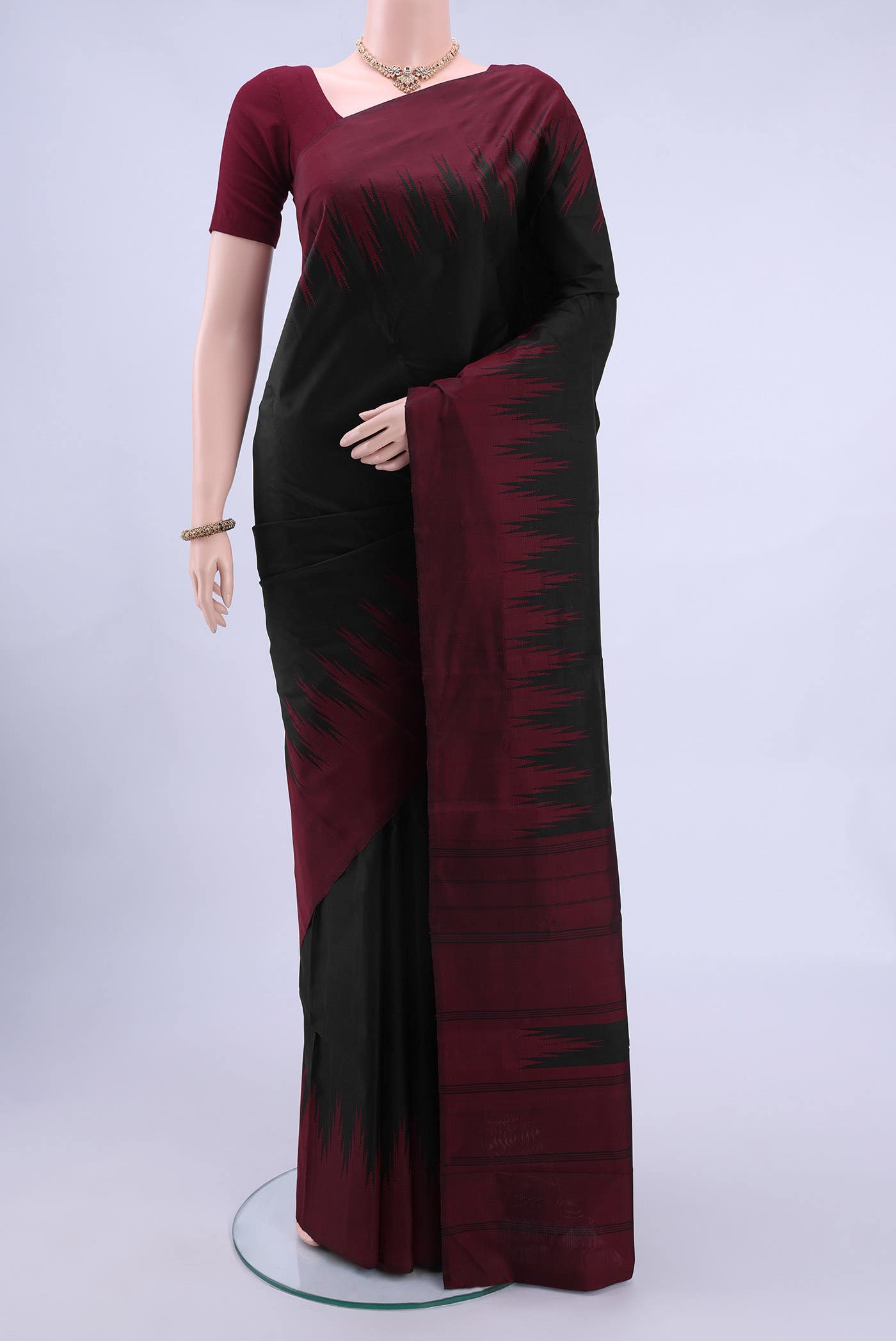 Black Kanchipuram Silk Saree