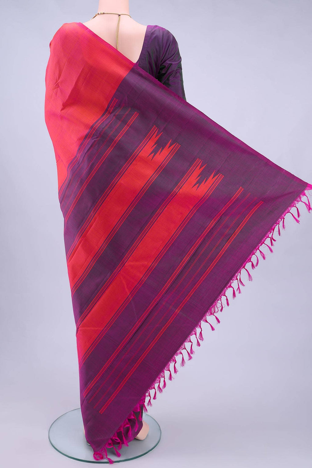 Peach Kanchipuram Silk Saree